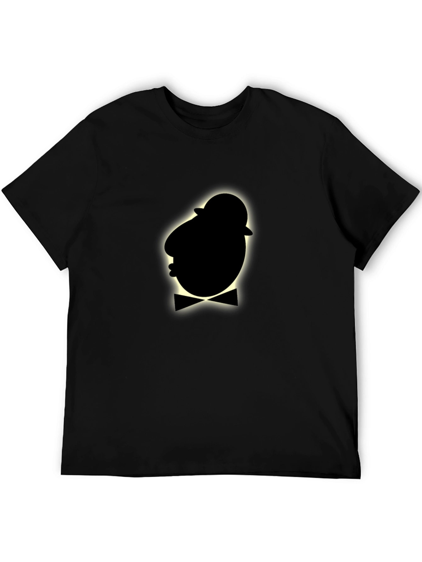 Black Dapper Ghost Silhouette Black T-Shirt view 5
