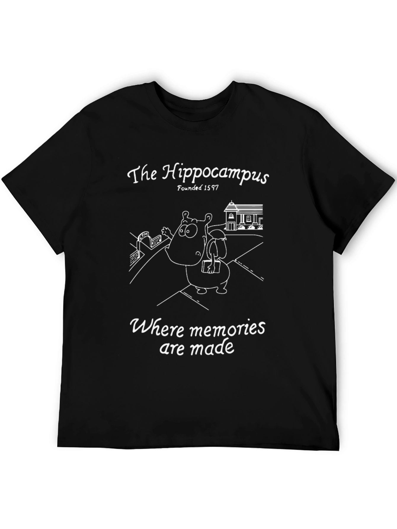 Black Hippocampus Memory T-Shirt - Black view 5