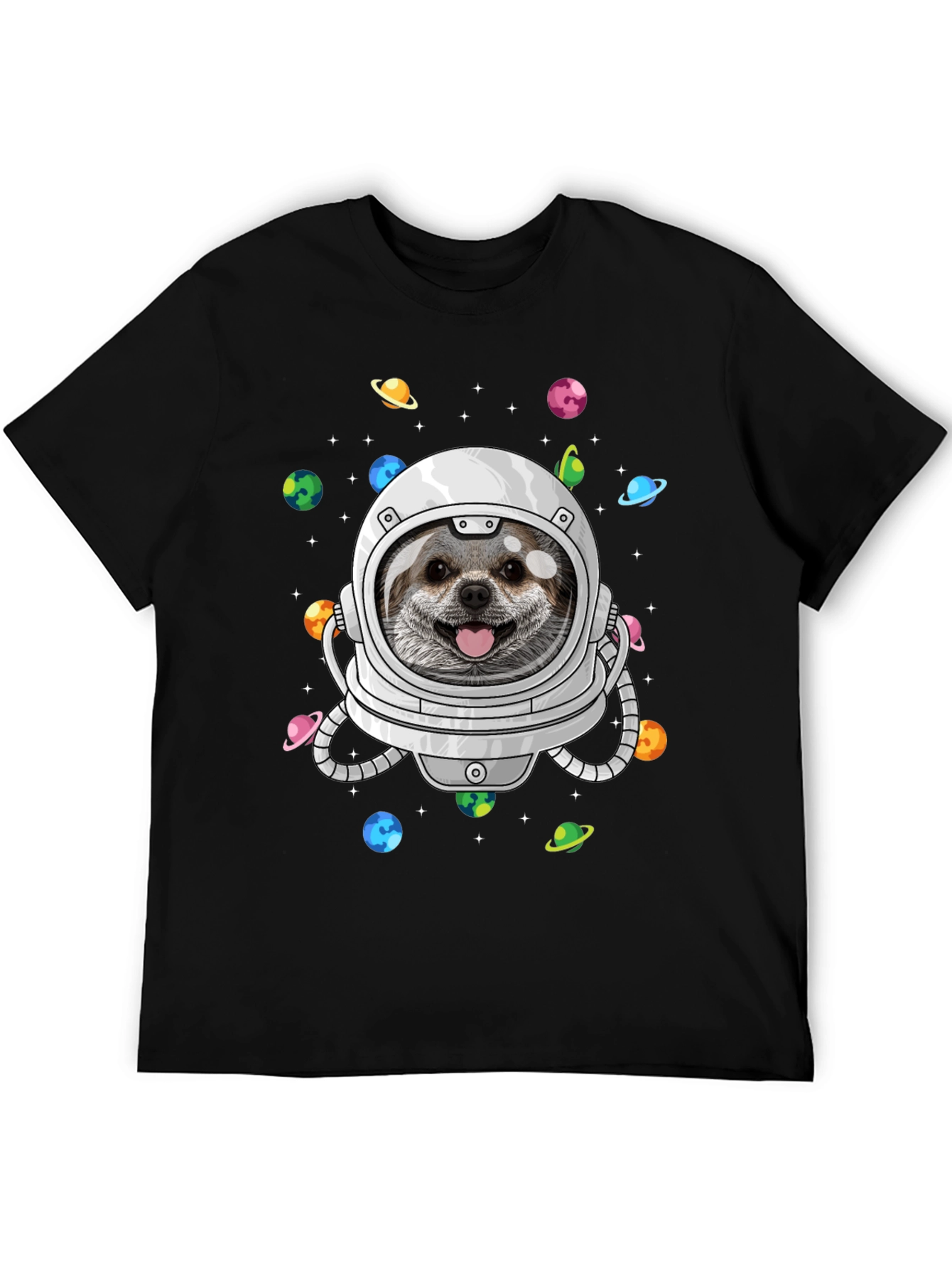 Black Dog Astronaut T-Shirt - Space Pup Tee view 5