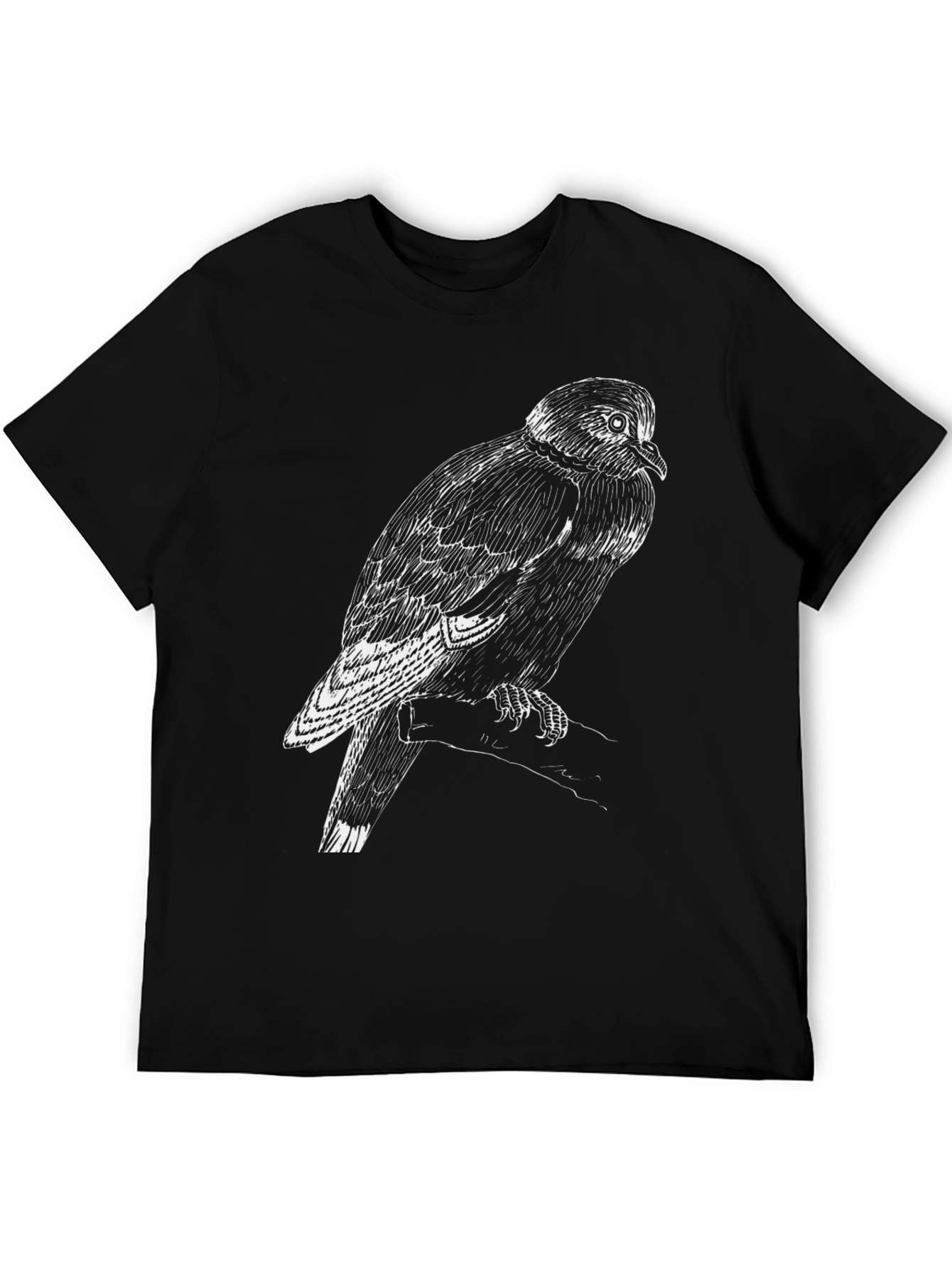 Black Black T-Shirt with Bird Graphic view 5