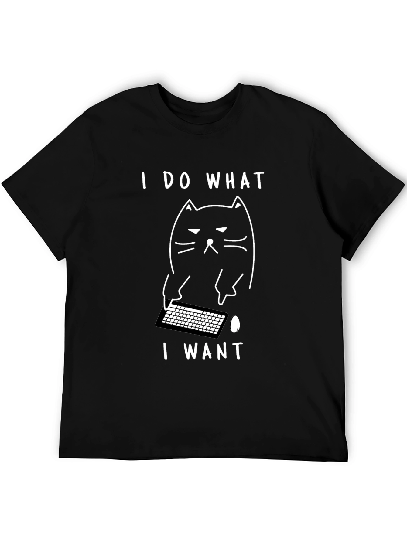 Black Funny Cat I Do What I Want Black T-Shirt view 5