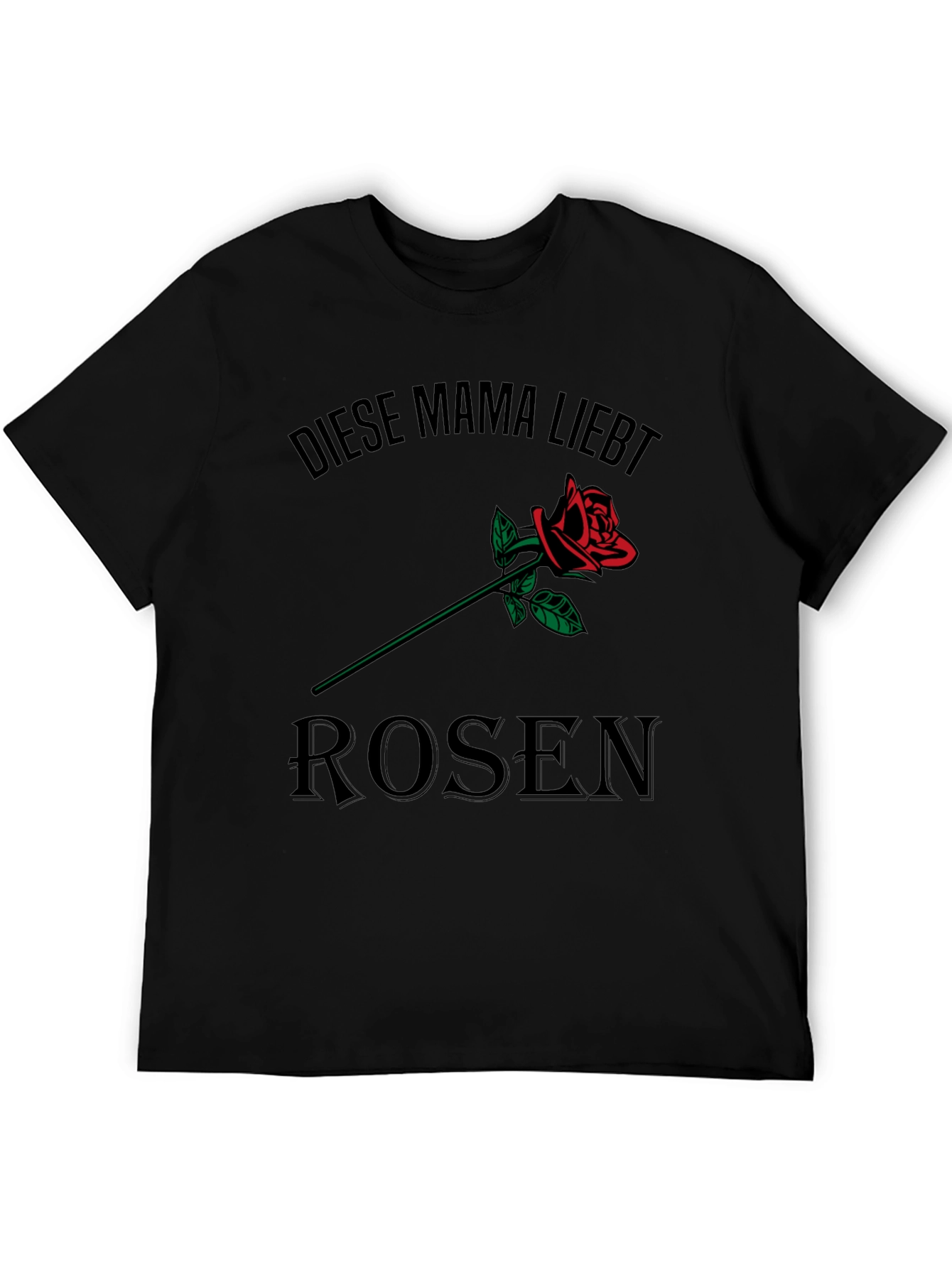 Black Diese Mama Liebt Rosen T-Shirt - Black view 5