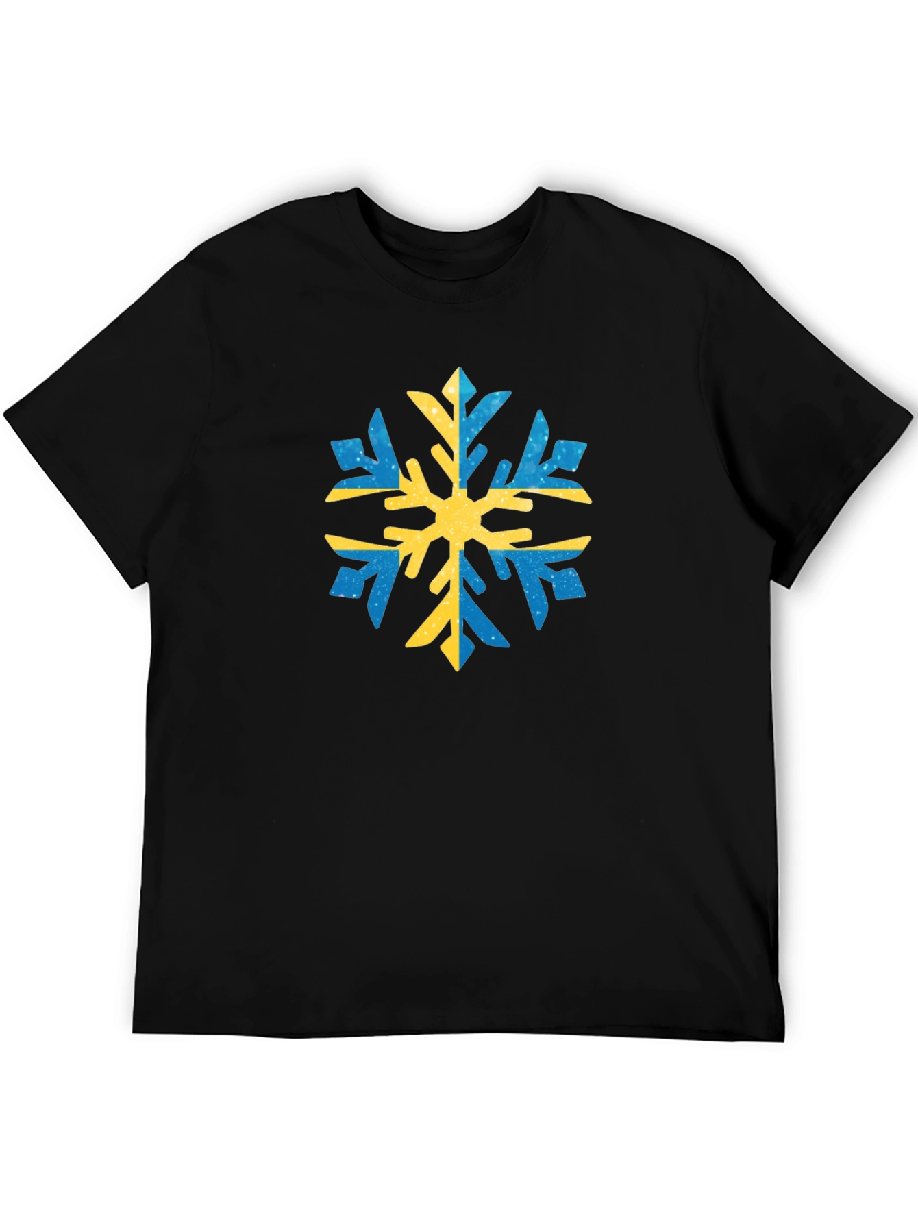Black Swedish Snowflake Graphic Tee - Black Cotton view 5