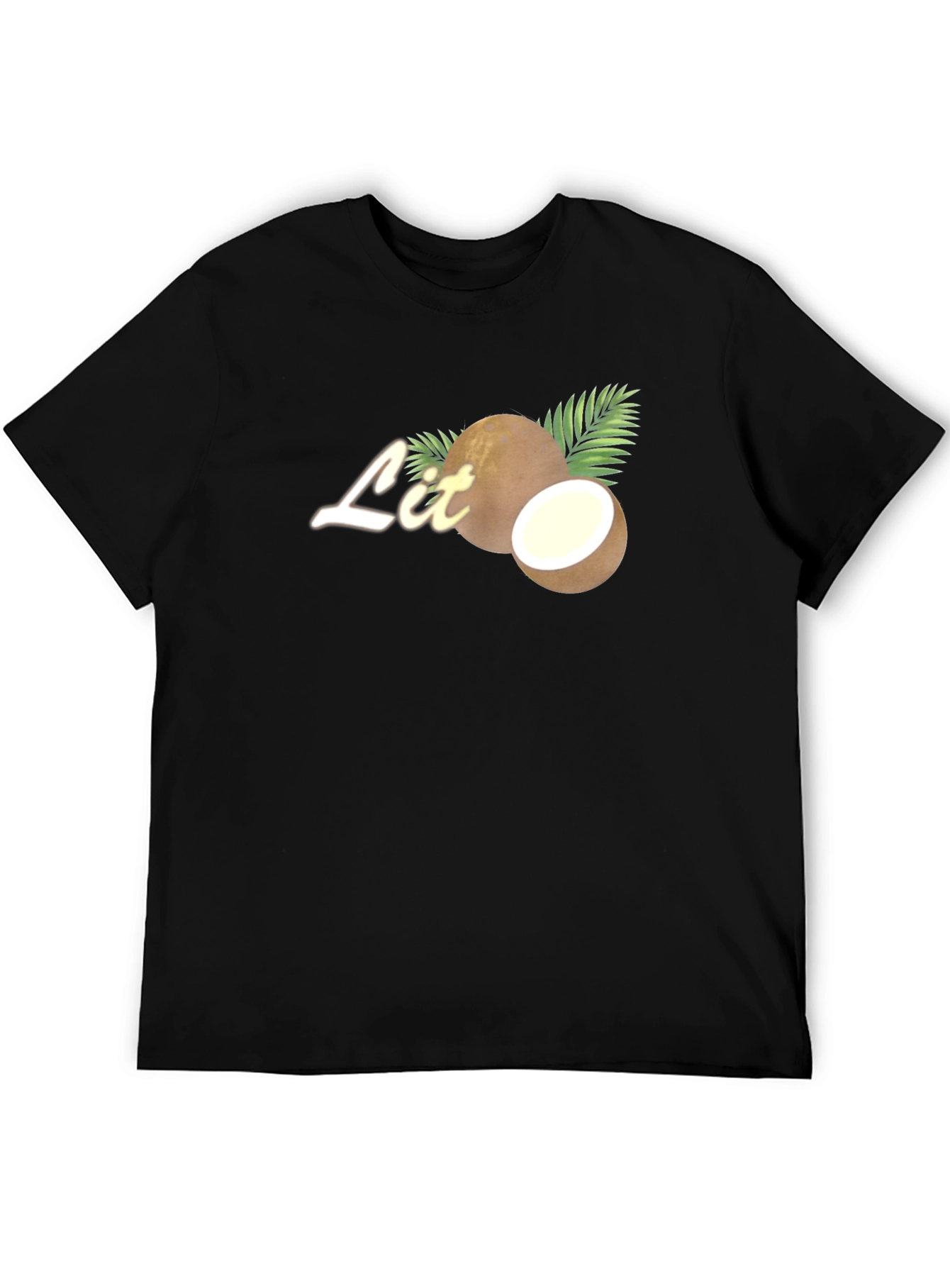 Black Coconut Lit Tee - Tropical Vibes T-Shirt view 5