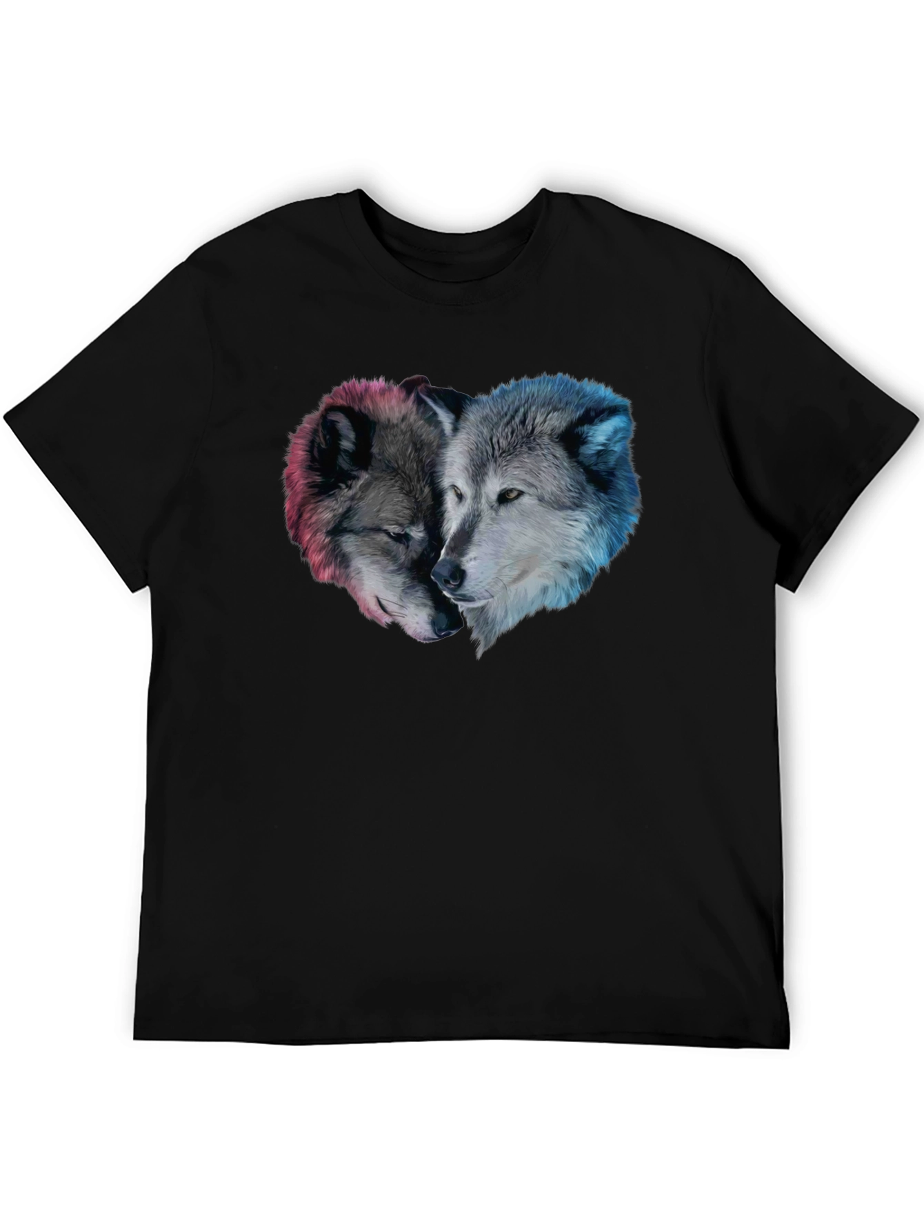 Black Wolf Heart Graphic Black T-Shirt view 5