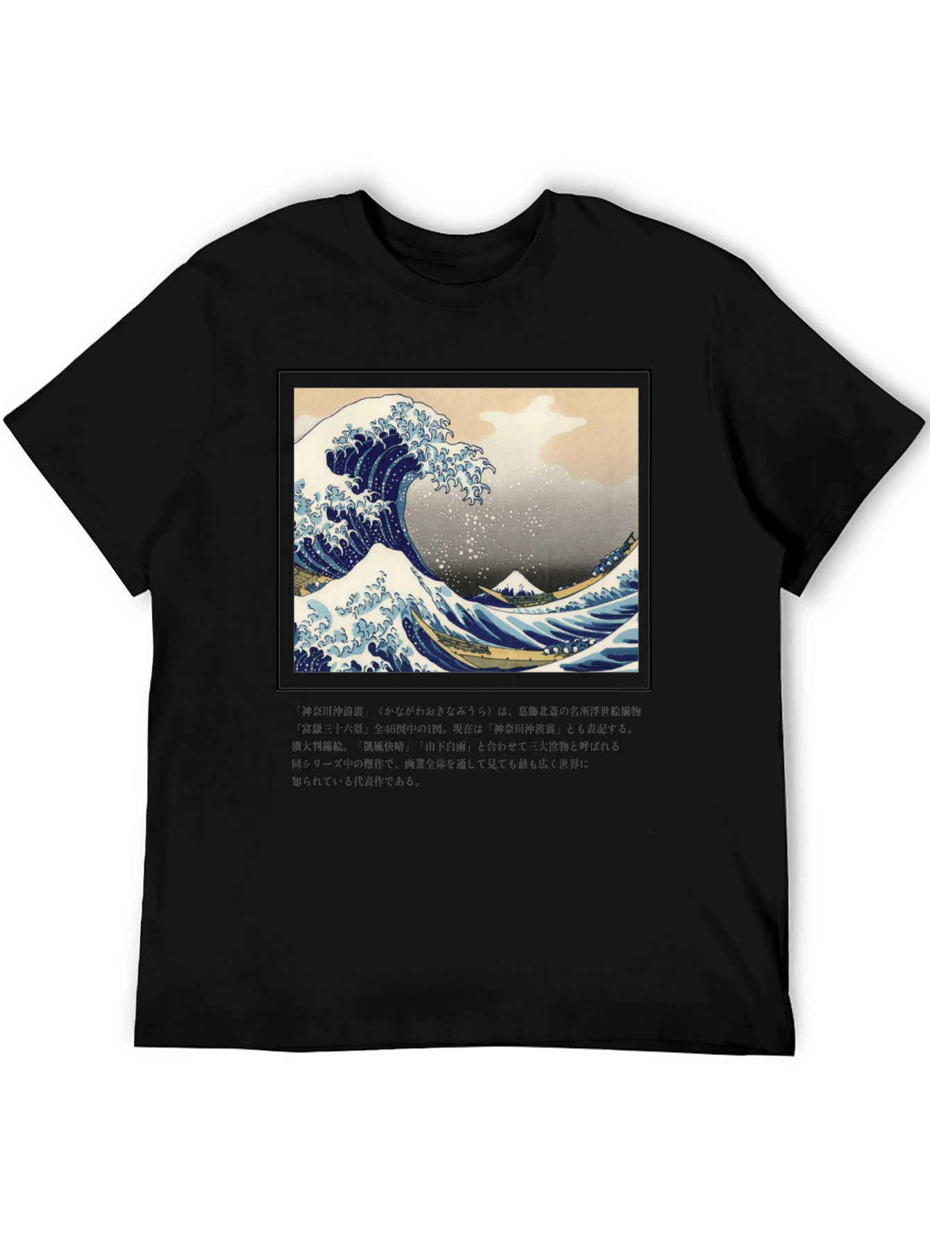 Black Great Wave Graphic Tee view 5