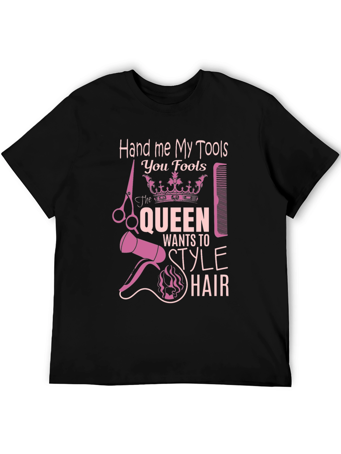 Black Queen Style Hairdresser T-Shirt view 5