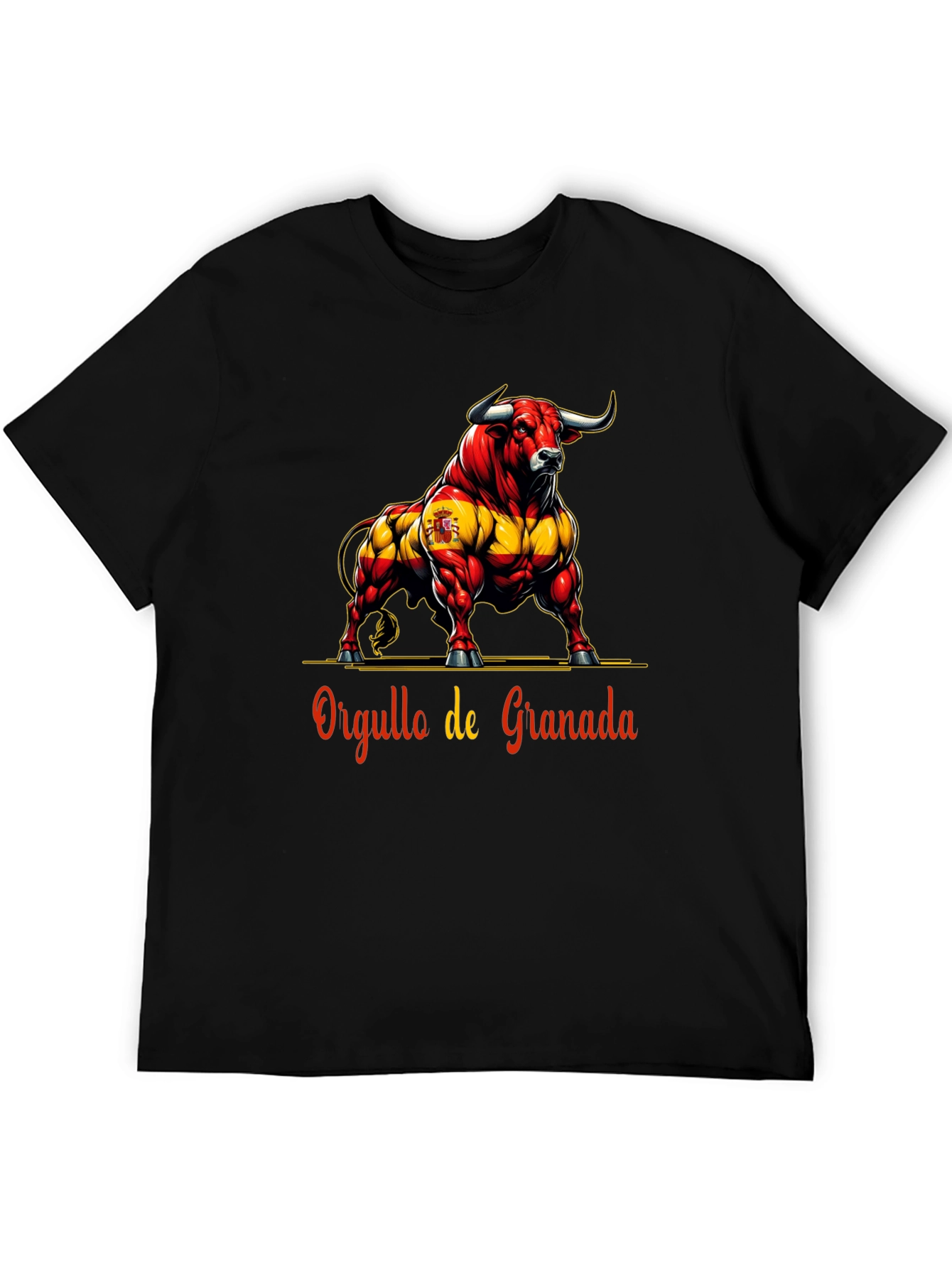 Black Granada Pride Bull Graphic Tee - Bold Spanish Style view 5