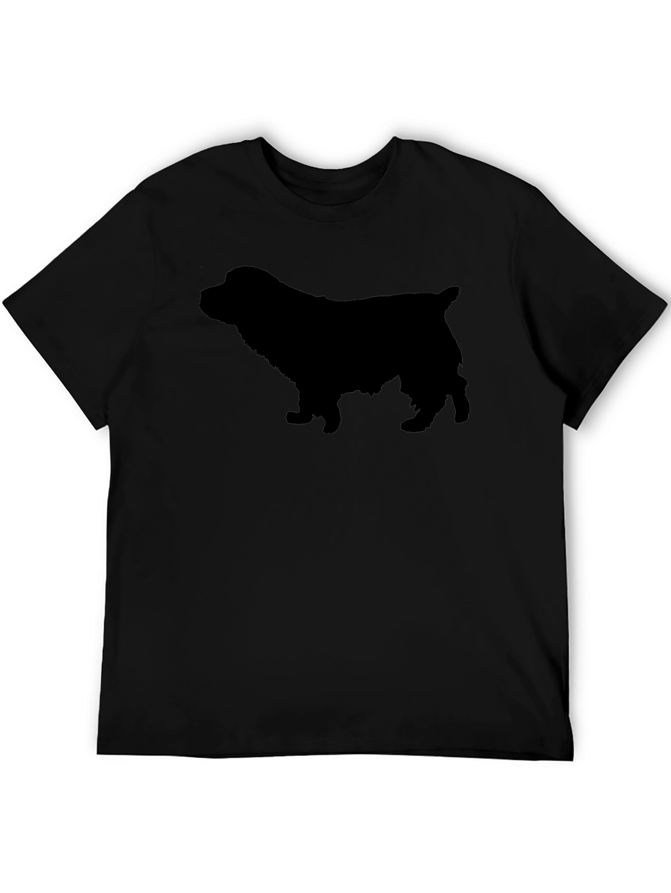 Black Black Spaniel Dog Silhouette T-Shirt view 5