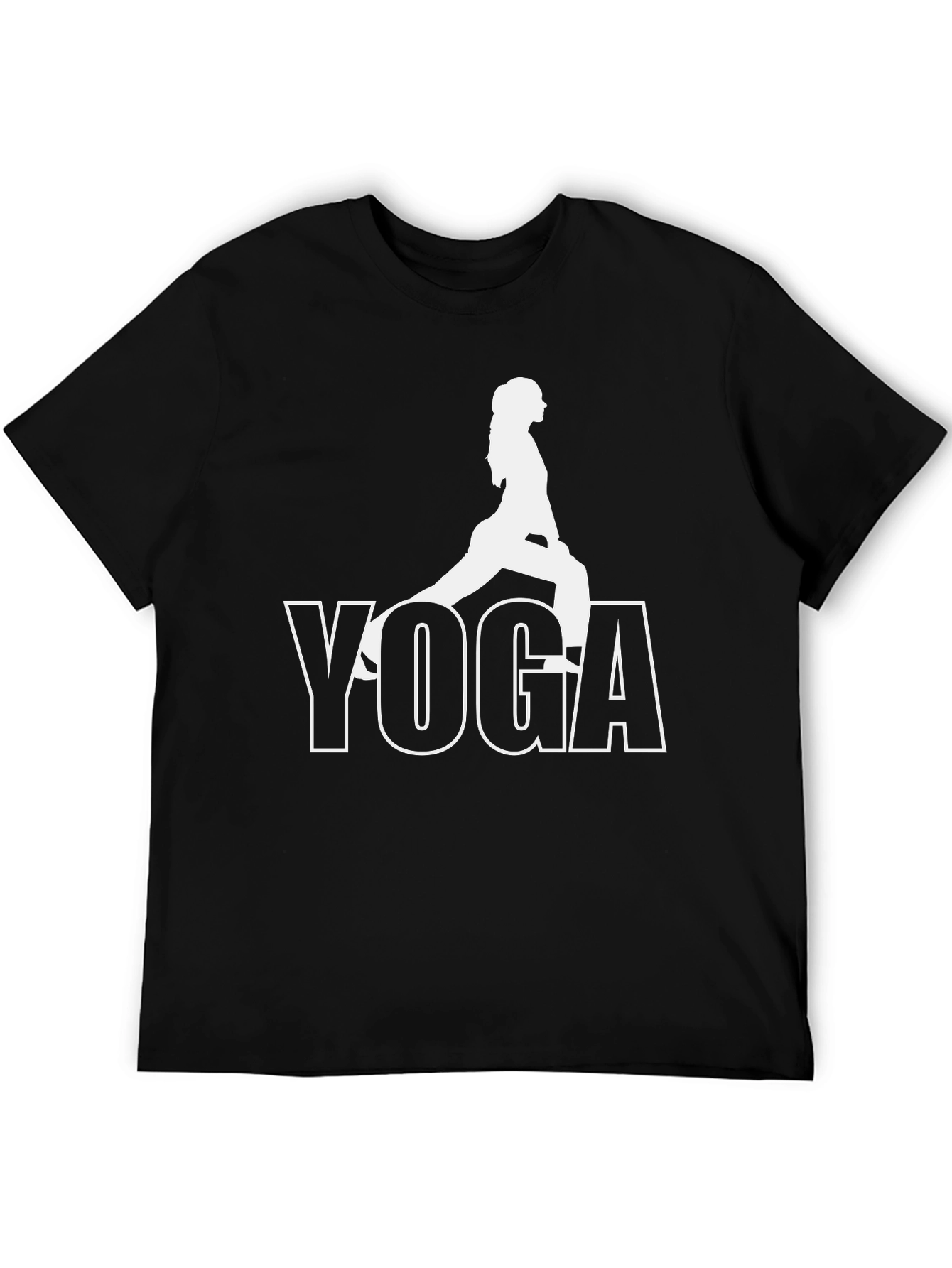 Black Yoga Pose Graphic Tee - Black Unisex T-Shirt view 5