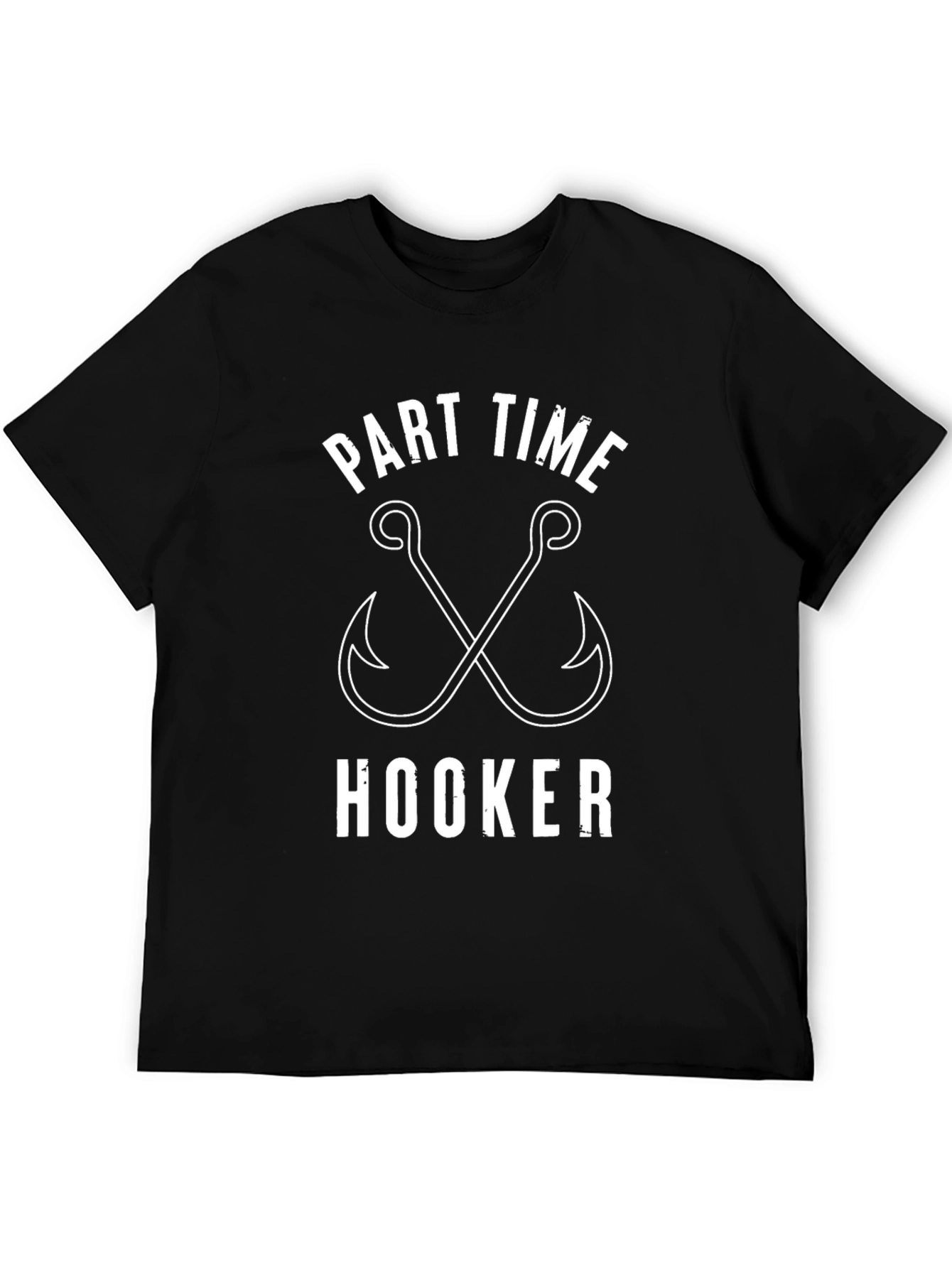 Black Part Time Hooker Fishing T-Shirt - Humor Apparel view 5