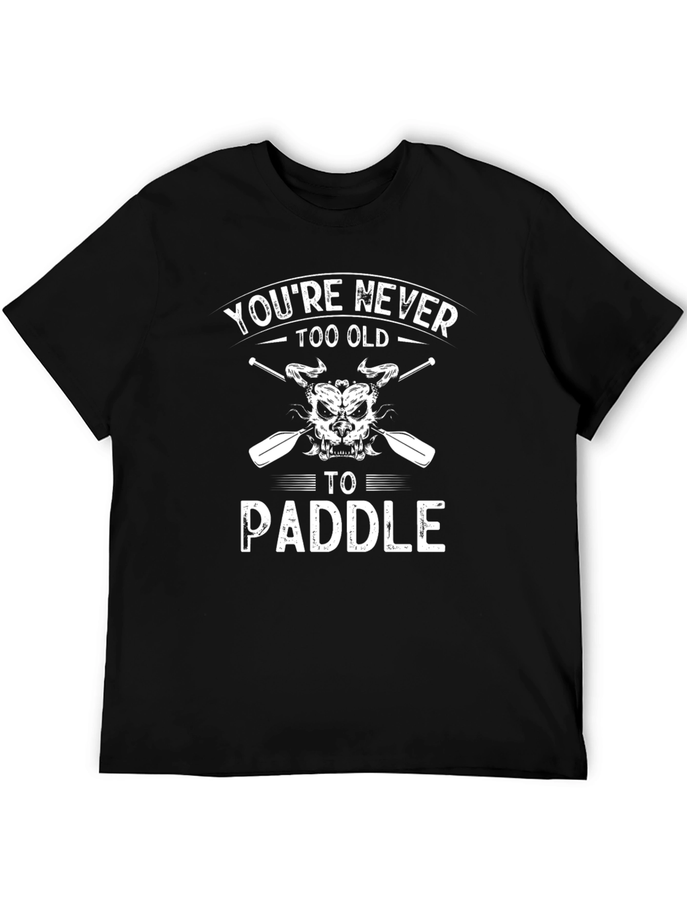 Black Never Too Old to Paddle Graphic Tee view 5