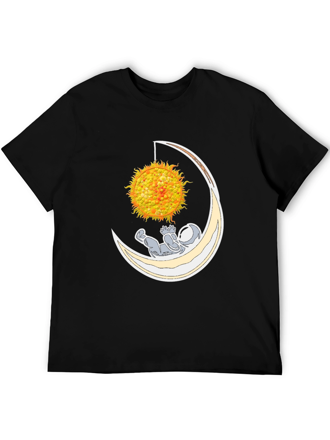 Black Astronaut Moon Hammock Graphic Tee view 5
