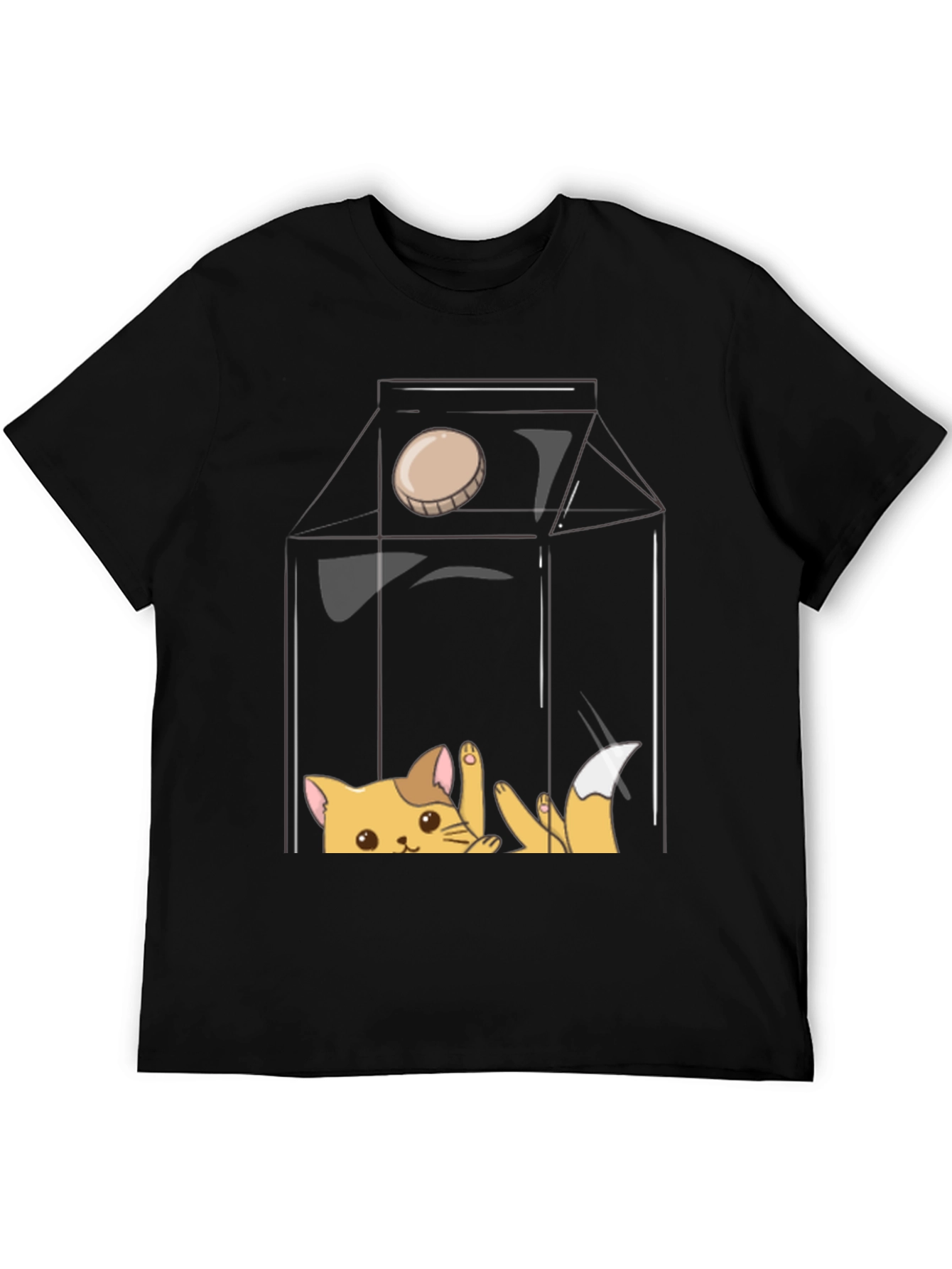 Black Cat Milk Carton Graphic Tee view 5