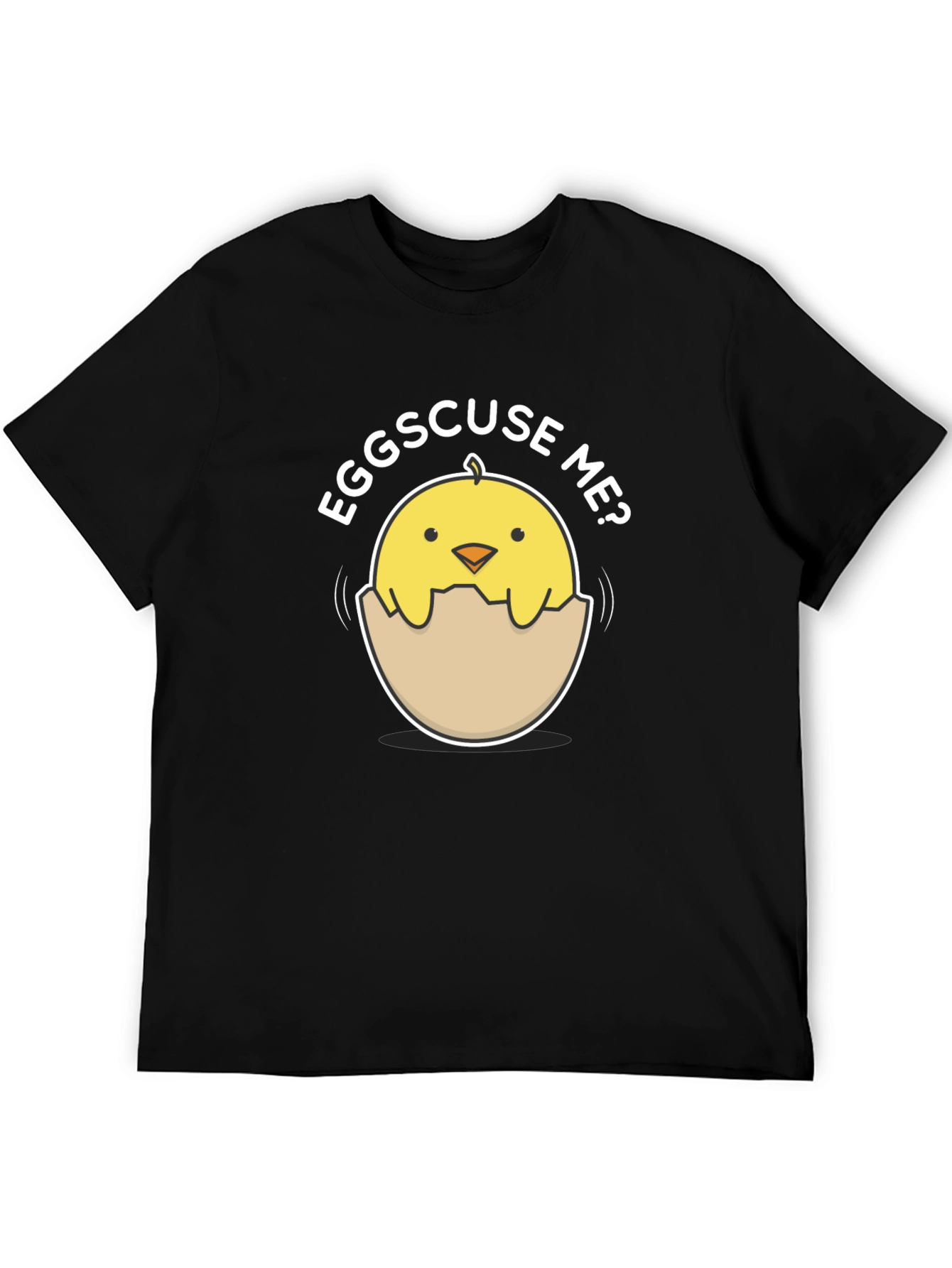 Black Funny Eggscuse Me Chick T-Shirt view 5