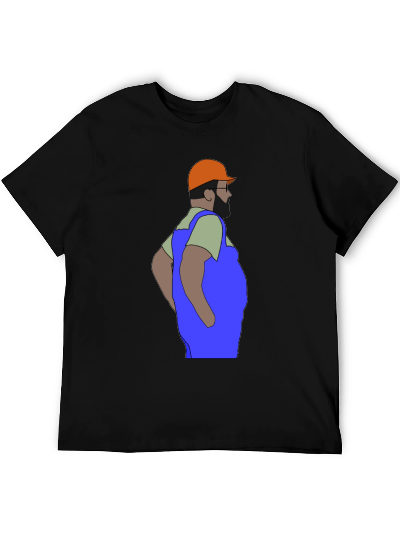 Black Cartoon Plumber Graphic T-Shirt view 5