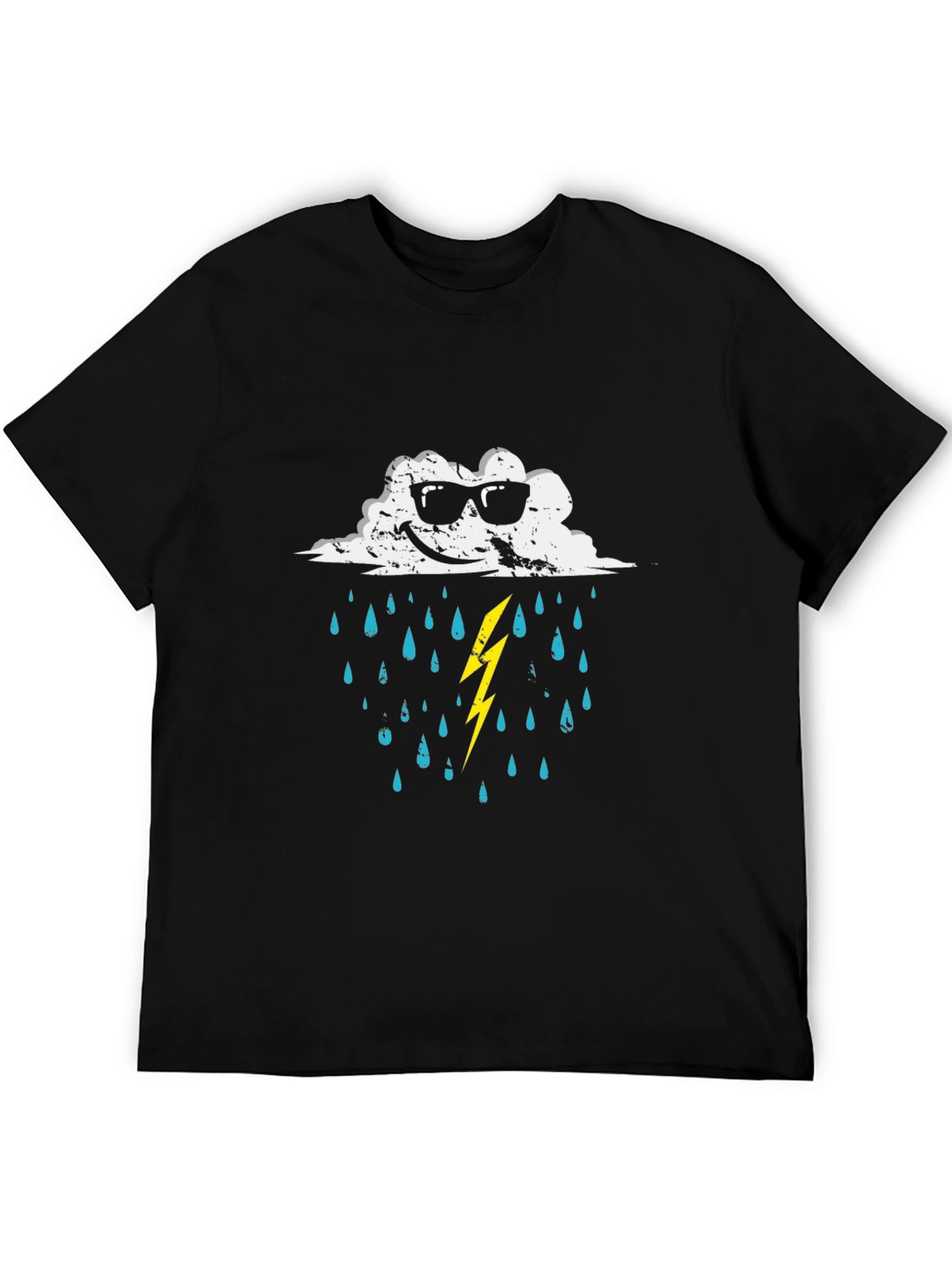 Black Cool Cloud Graphic T-Shirt - Weather Humor Tee view 5