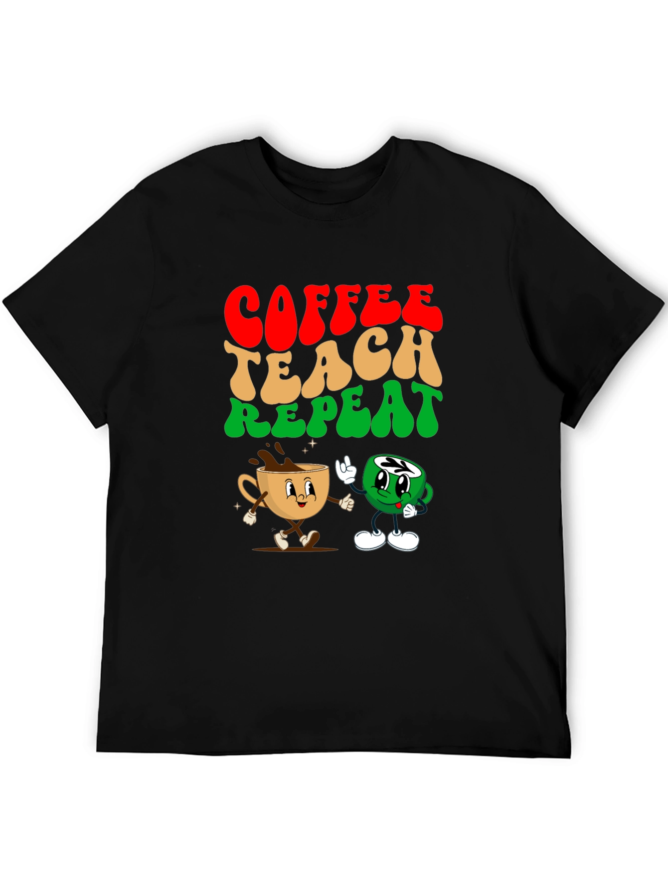 Black Coffee Teach Repeat Graphic Tee - Teacher's Essential view 5