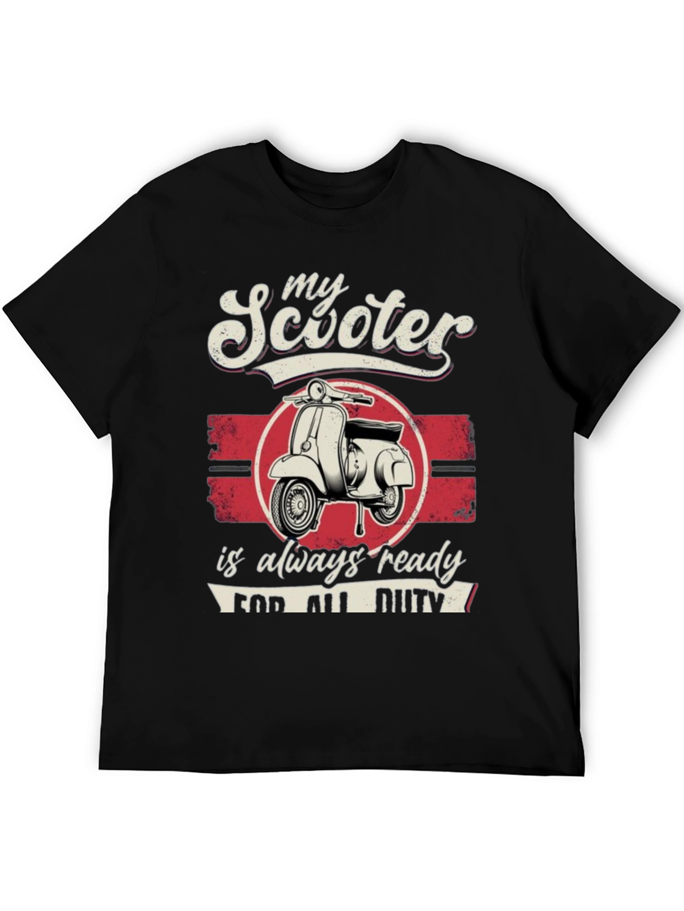 Black My Scooter is Always Ready T-Shirt view 5