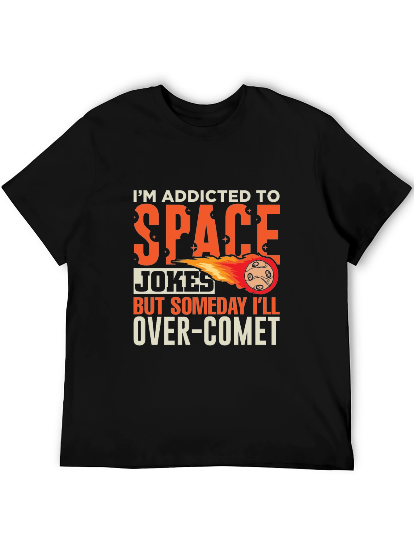 Black Addicted To Space Jokes T-Shirt view 5
