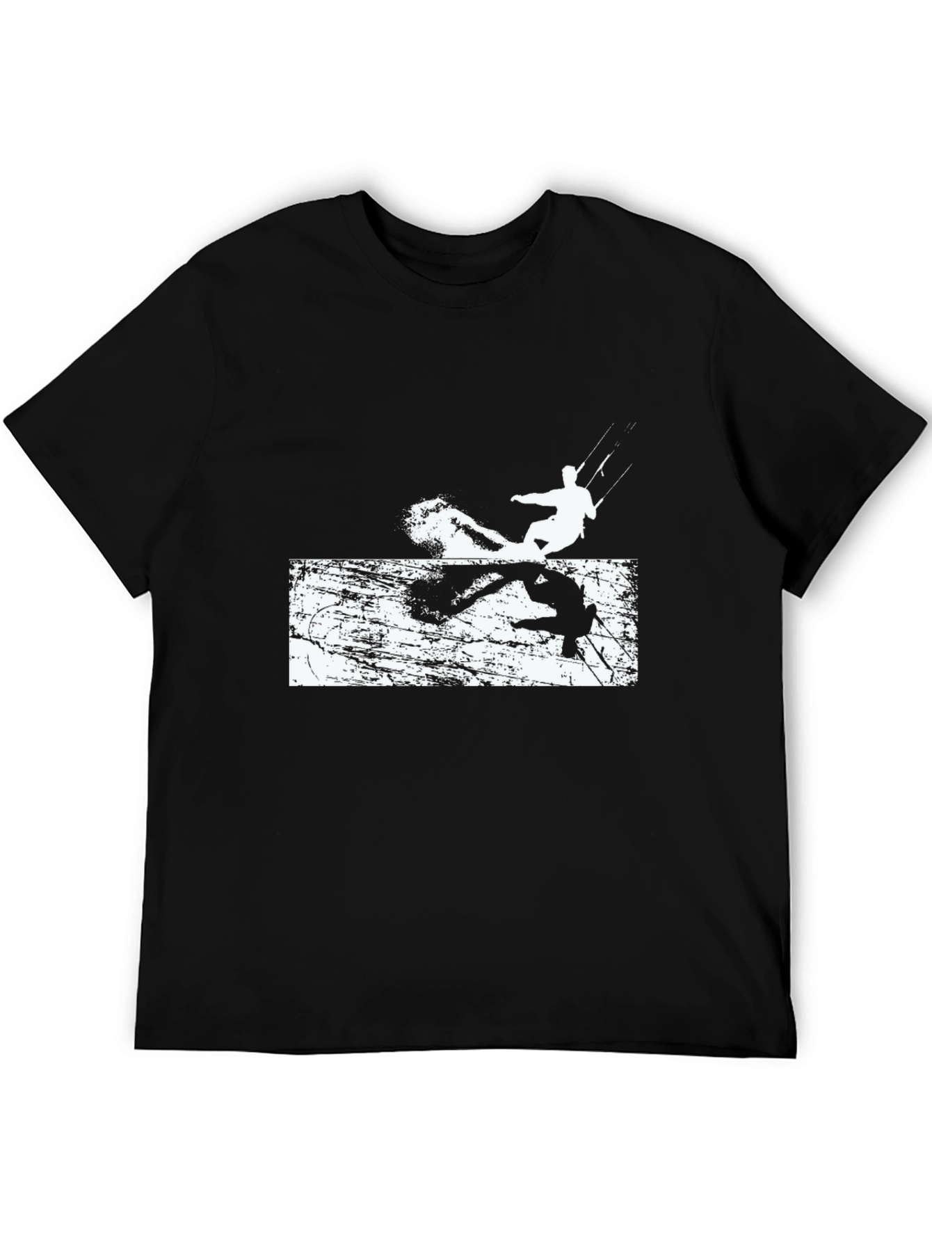 Black Cool Kitesurfing Black Tee Shirt view 5