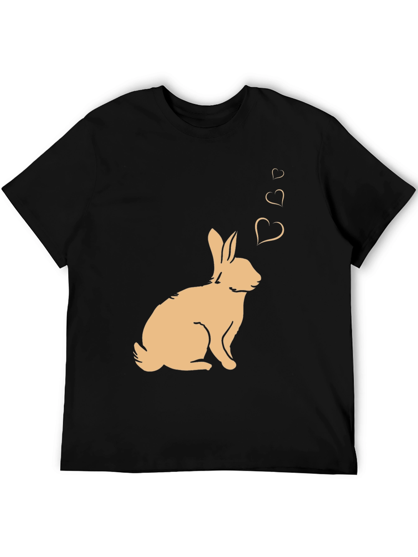 Black Rabbit Love Heart T-Shirt - Black view 5