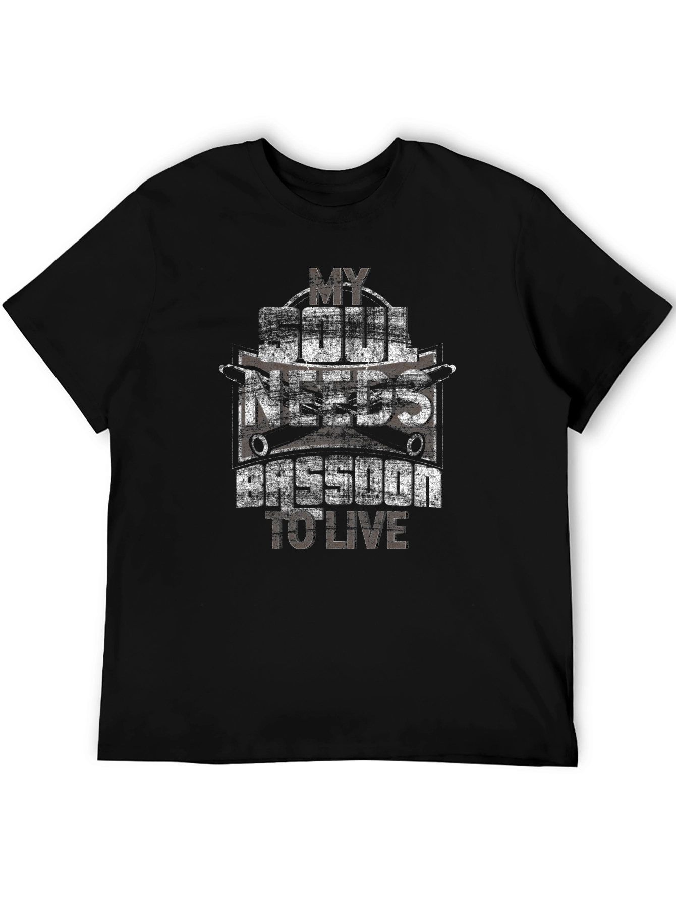 Black My Soul Needs Bassoon T-Shirt view 5