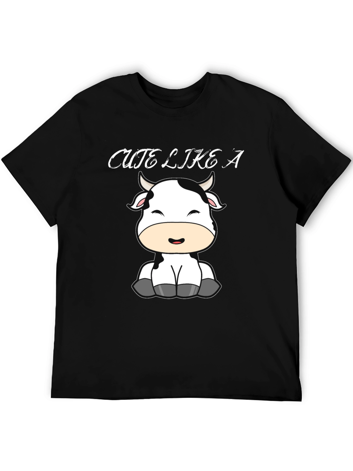 Black Cute Like a Cow Black T-Shirt view 5