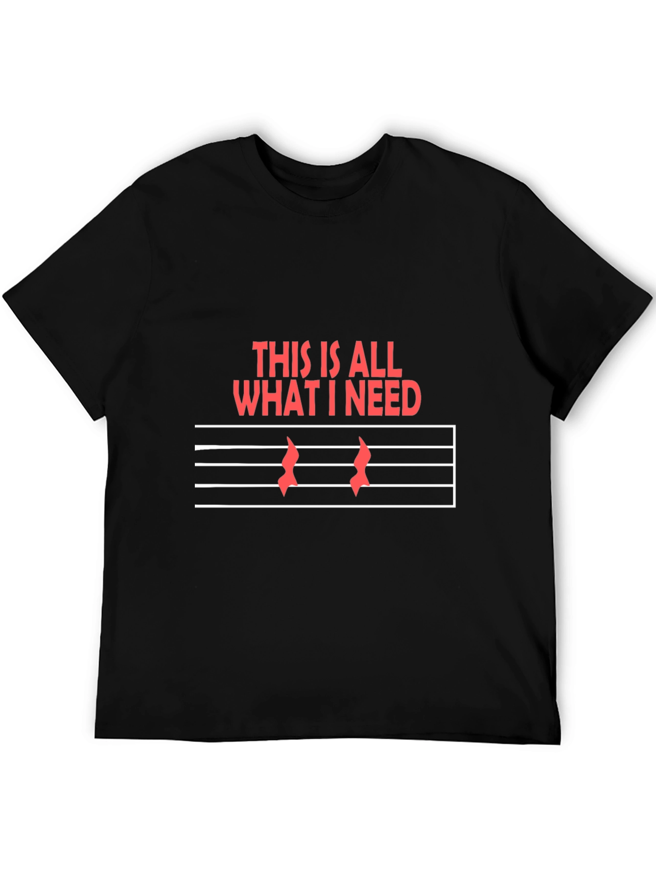 Black Music Note Graphic Black T-Shirt view 5
