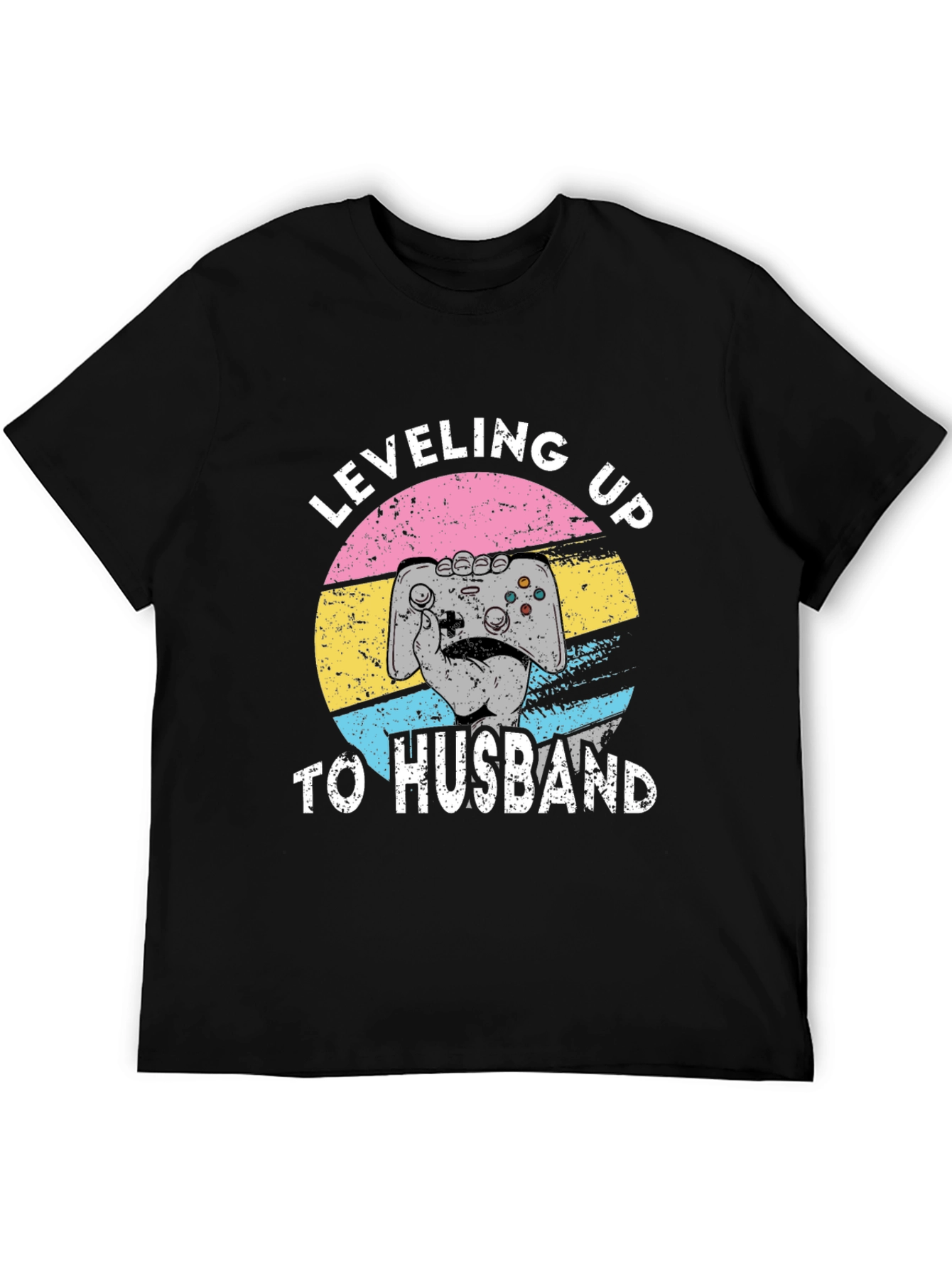 Black Leveling Up to Husband Gamer T-Shirt view 5