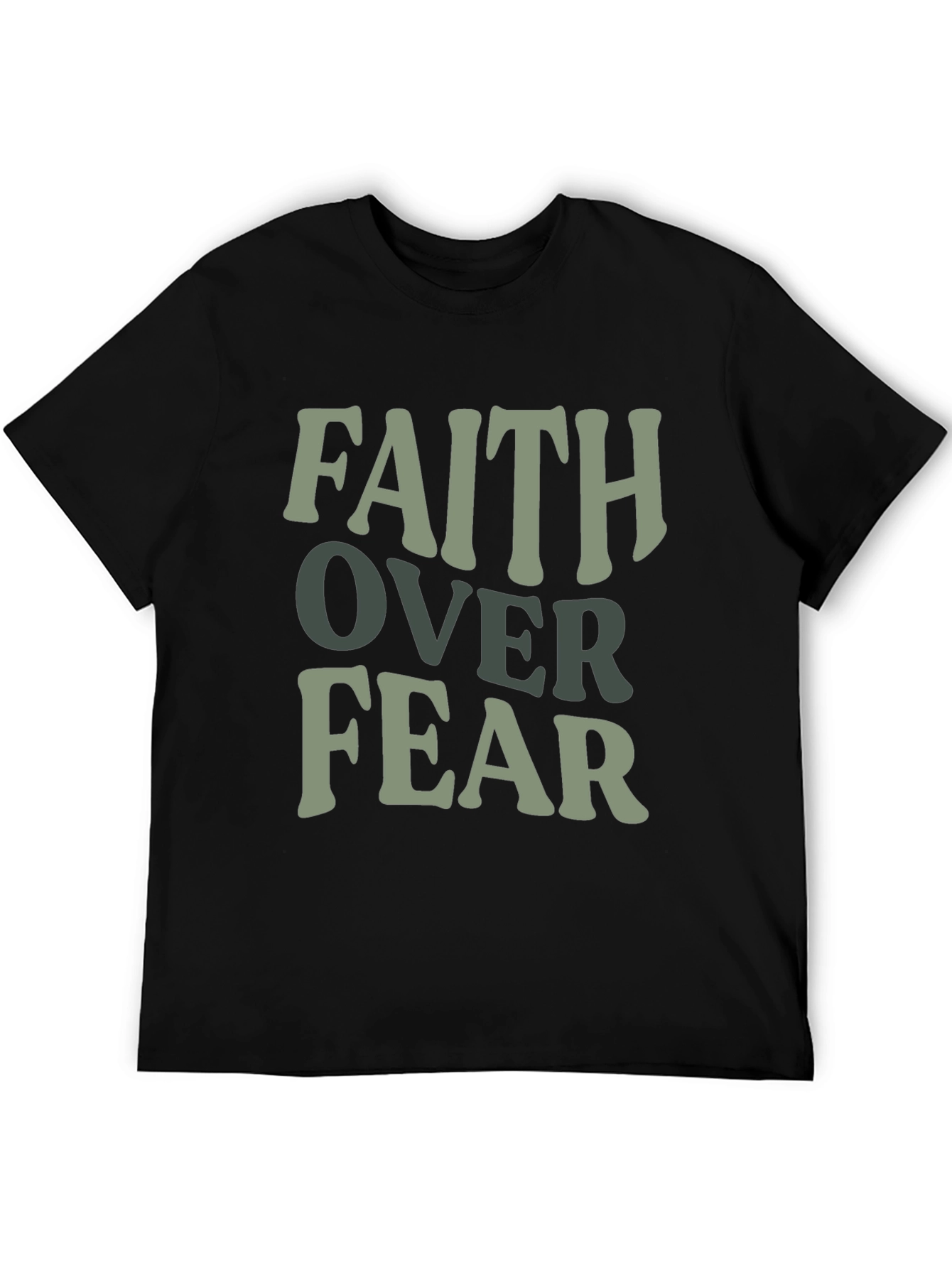 Black Faith Over Fear Graphic T-Shirt - Men's Black Tee view 5