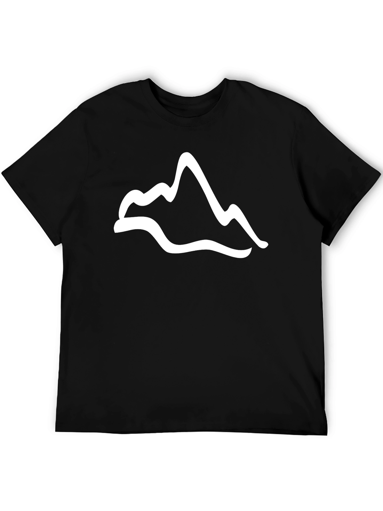 Black Minimalist Mountain Graphic Tee - Black view 5