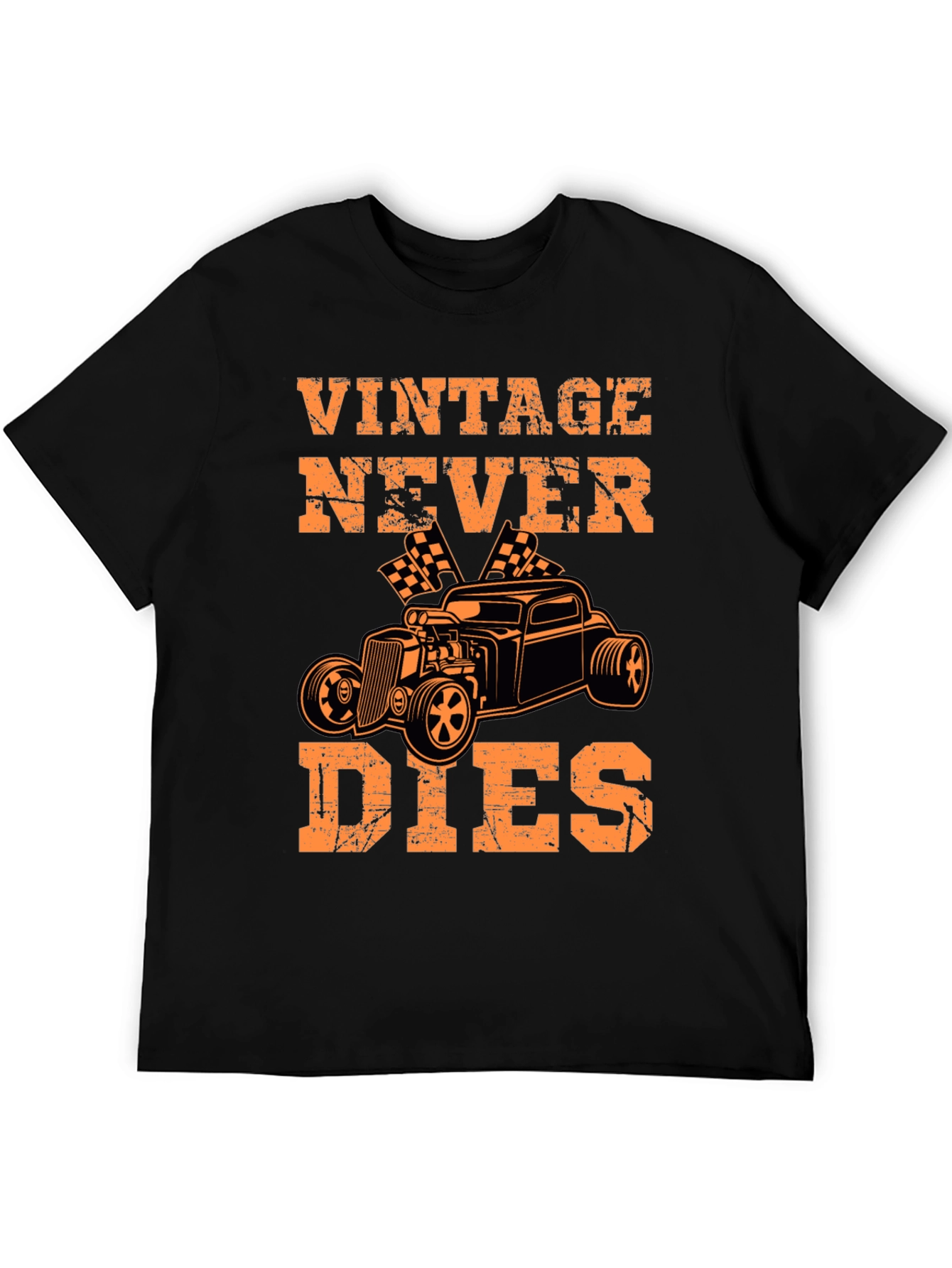 Black Vintage Never Dies Graphic Tee view 5