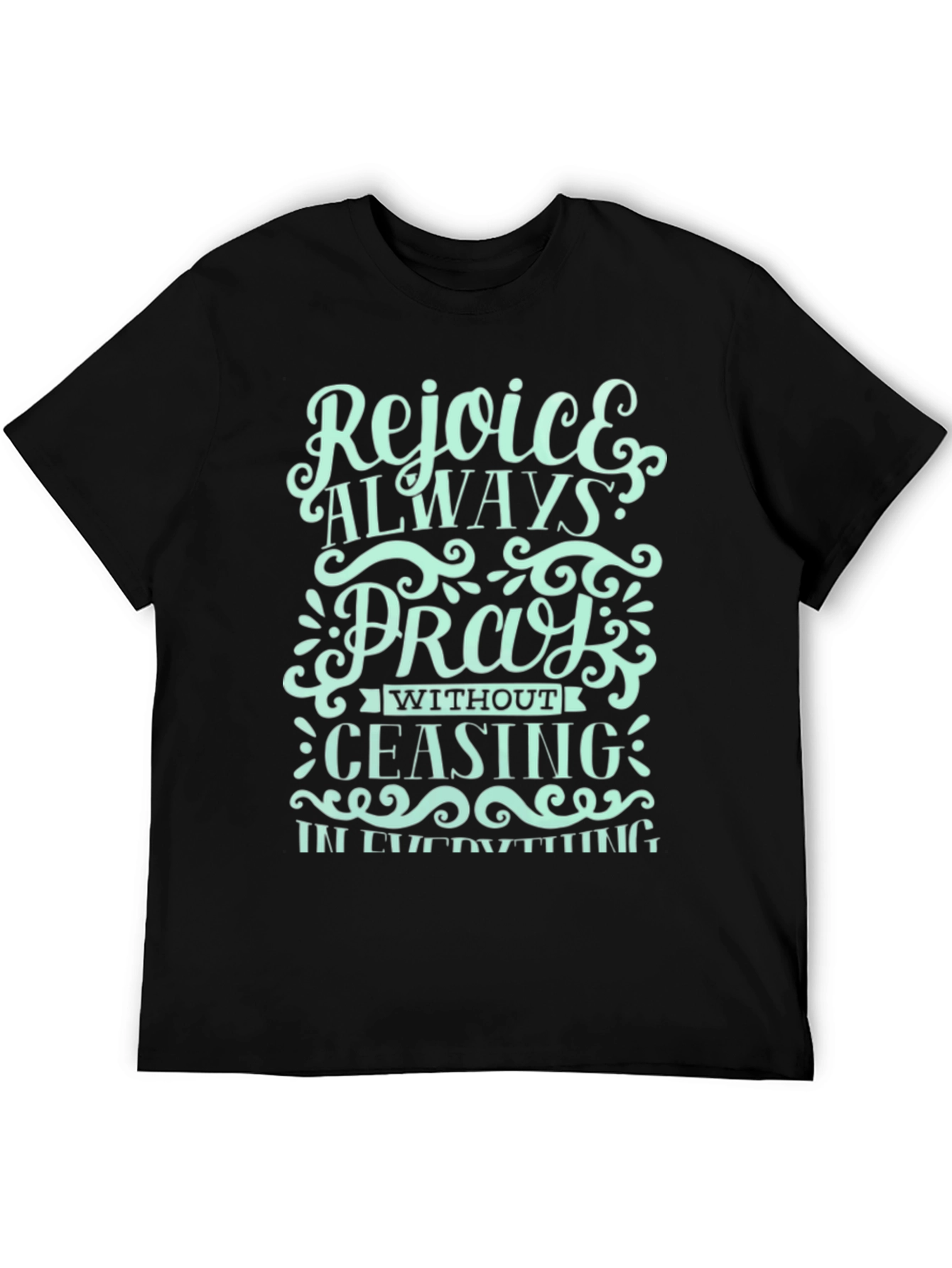 Black Rejoice Always Graphic T-Shirt view 5