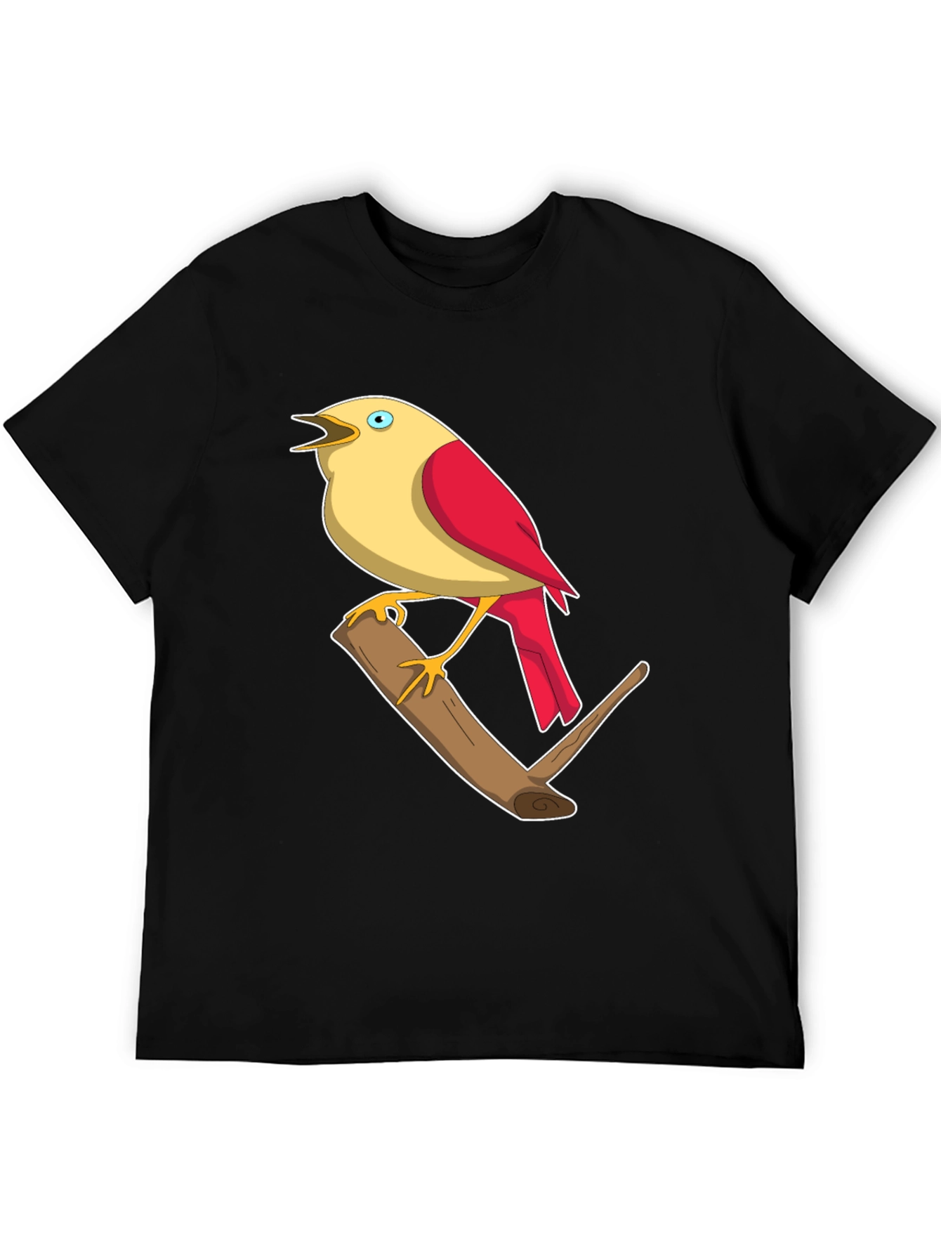 Black Bird on Branch Graphic T-Shirt view 5