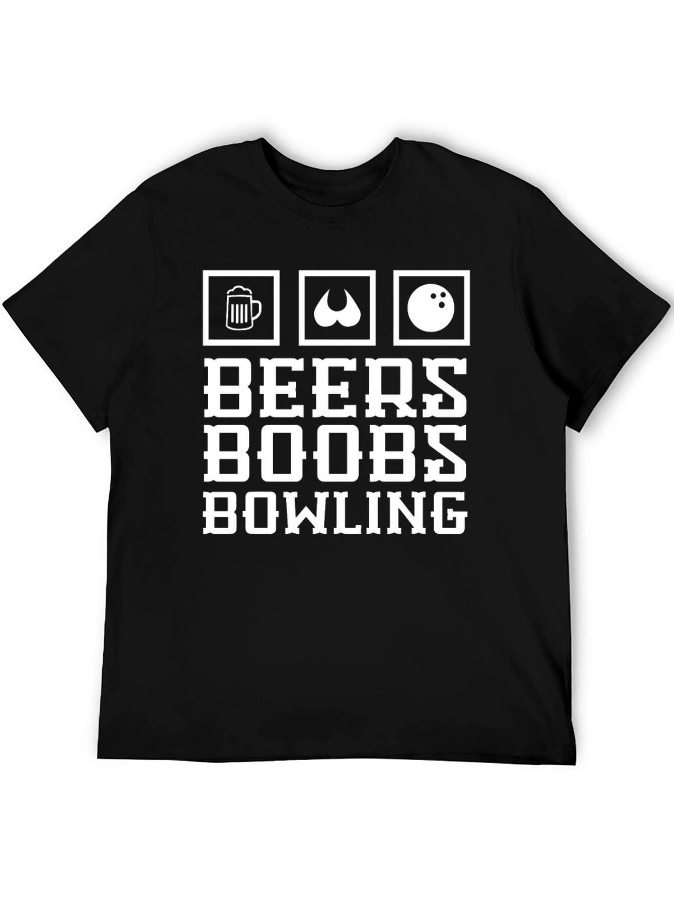Black Beers Boobs Bowling Graphic Tee view 5