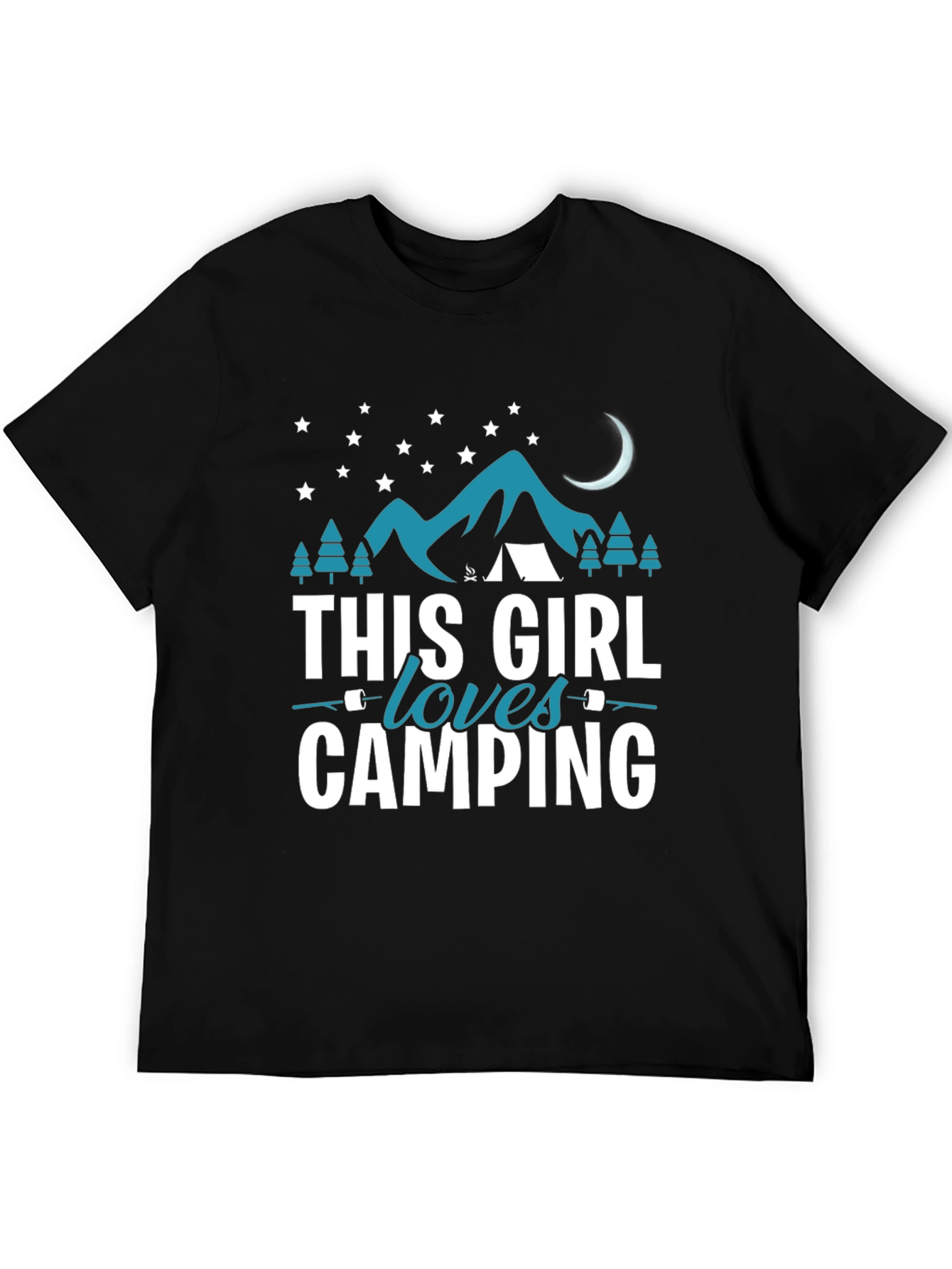 Black This Girl Loves Camping T-Shirt view 5