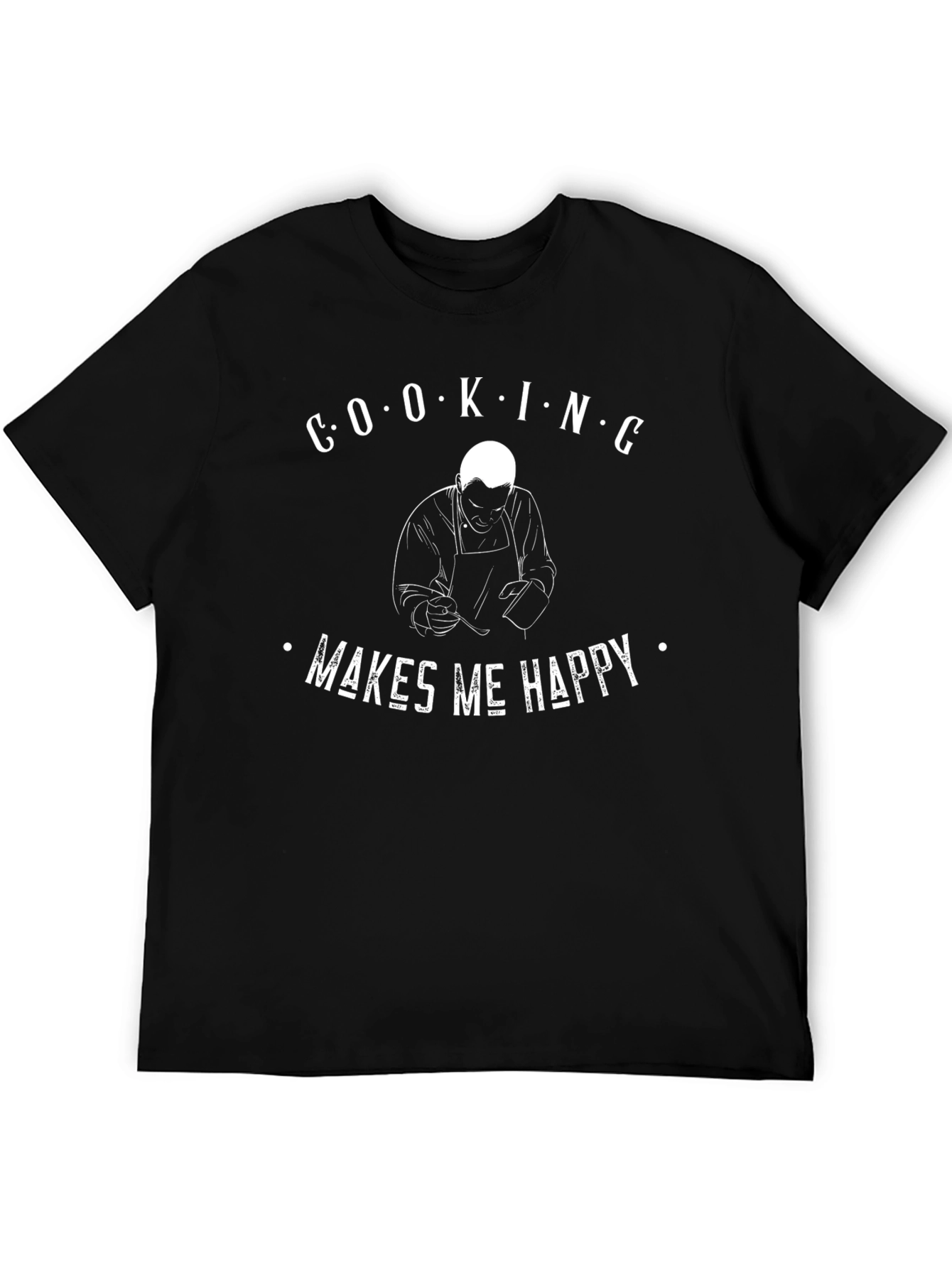 Black Cooking Makes Me Happy Graphic Tee view 5