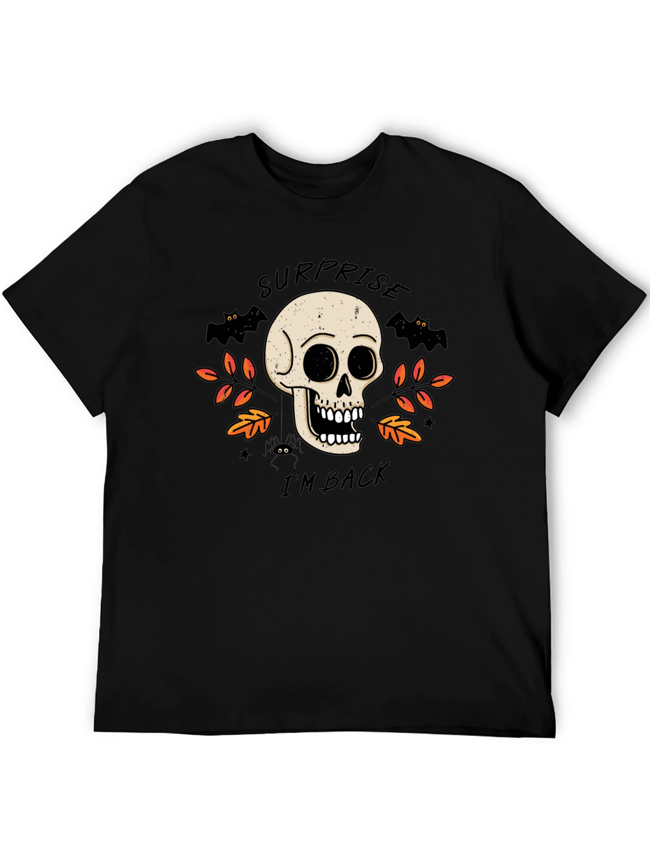 Black Surprise I'm Back Halloween Skull T-Shirt view 5