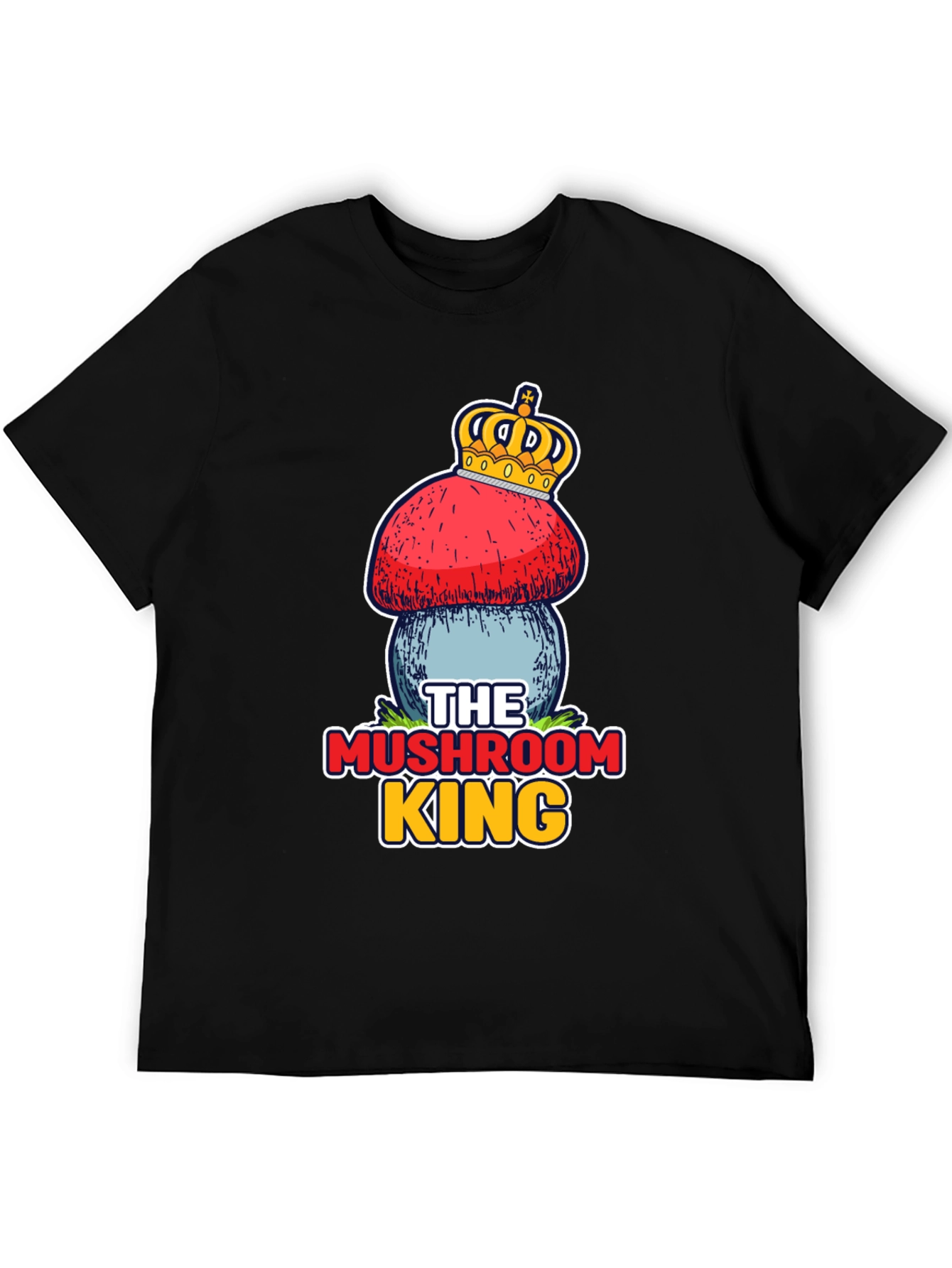 Black Mushroom King T-Shirt - Unique Graphic Tee view 5