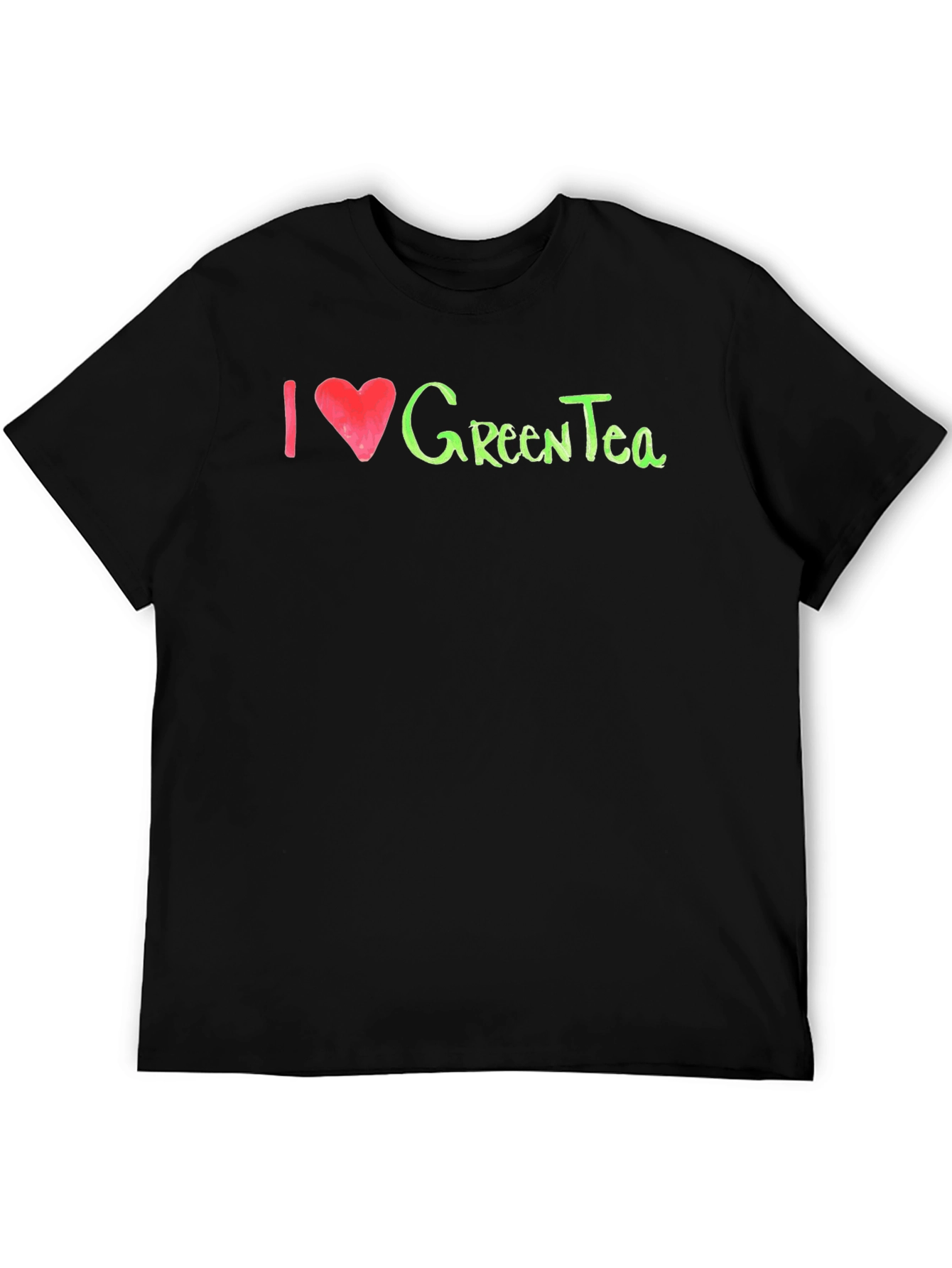 Black I Love Green Tea T-Shirt - Soft Cotton Blend view 5