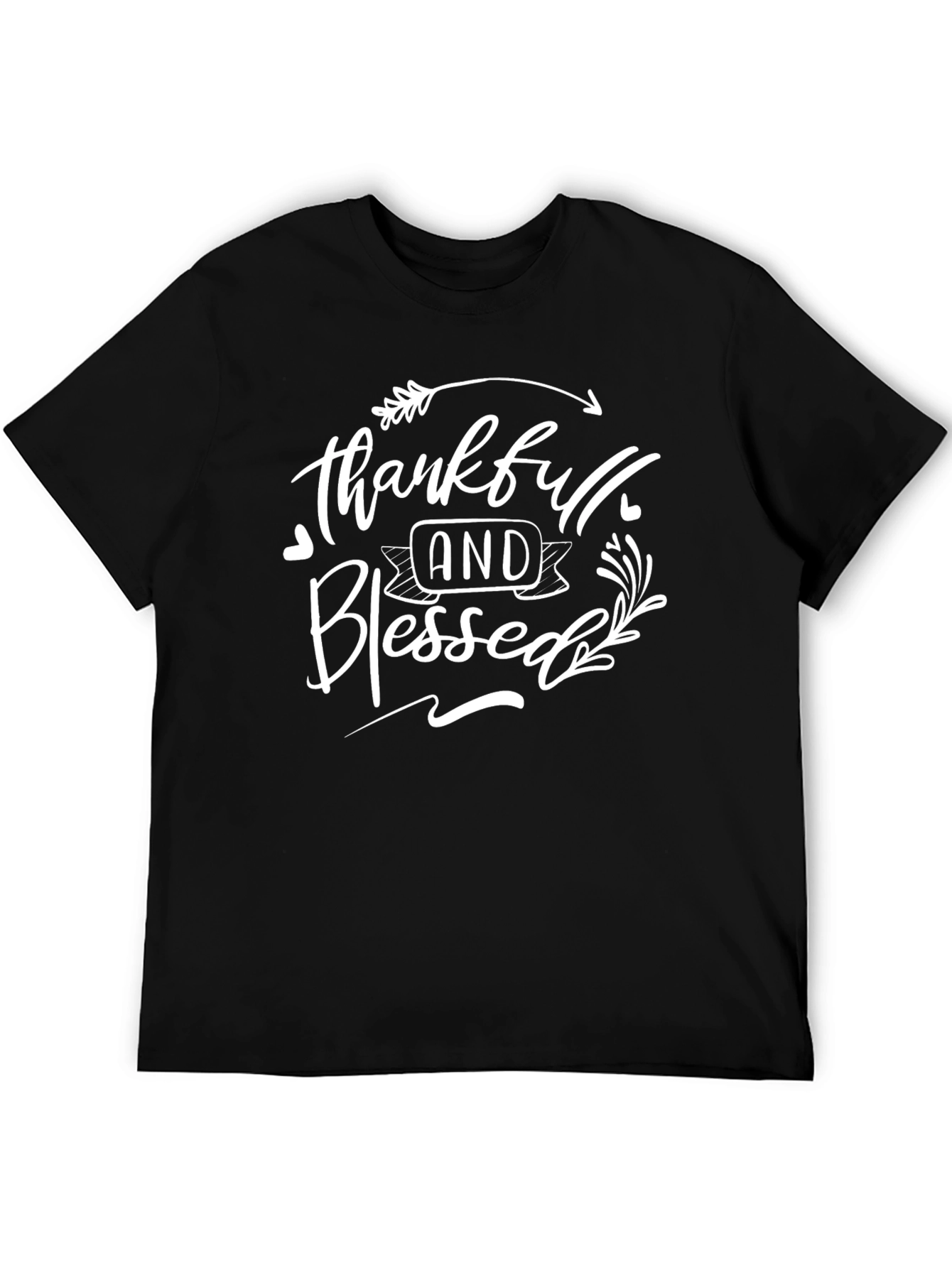 Black Thankful & Blessed Graphic T-Shirt - Black view 5