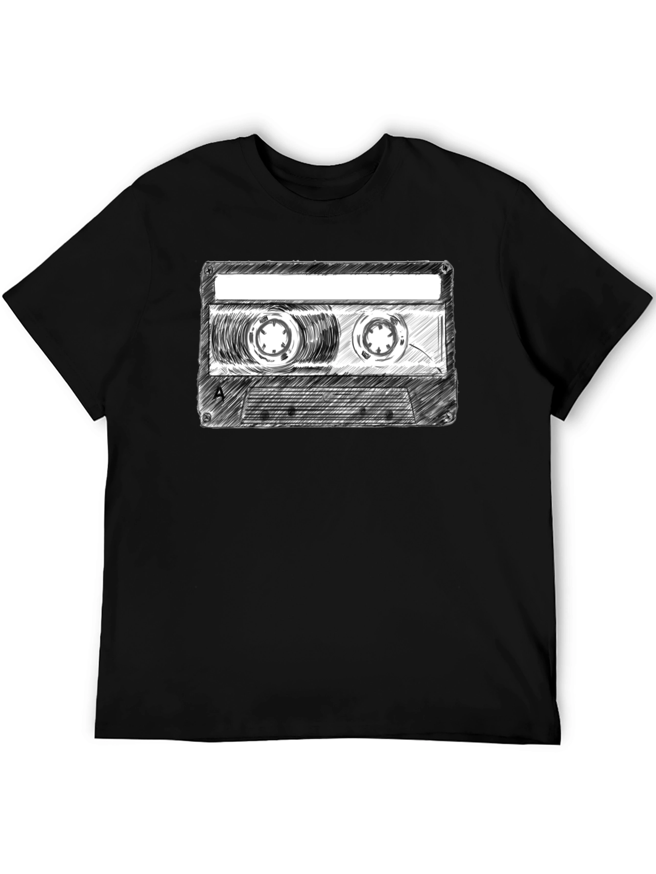 Black Retro Cassette Tape Graphic T-Shirt - Classic Music Tee view 5