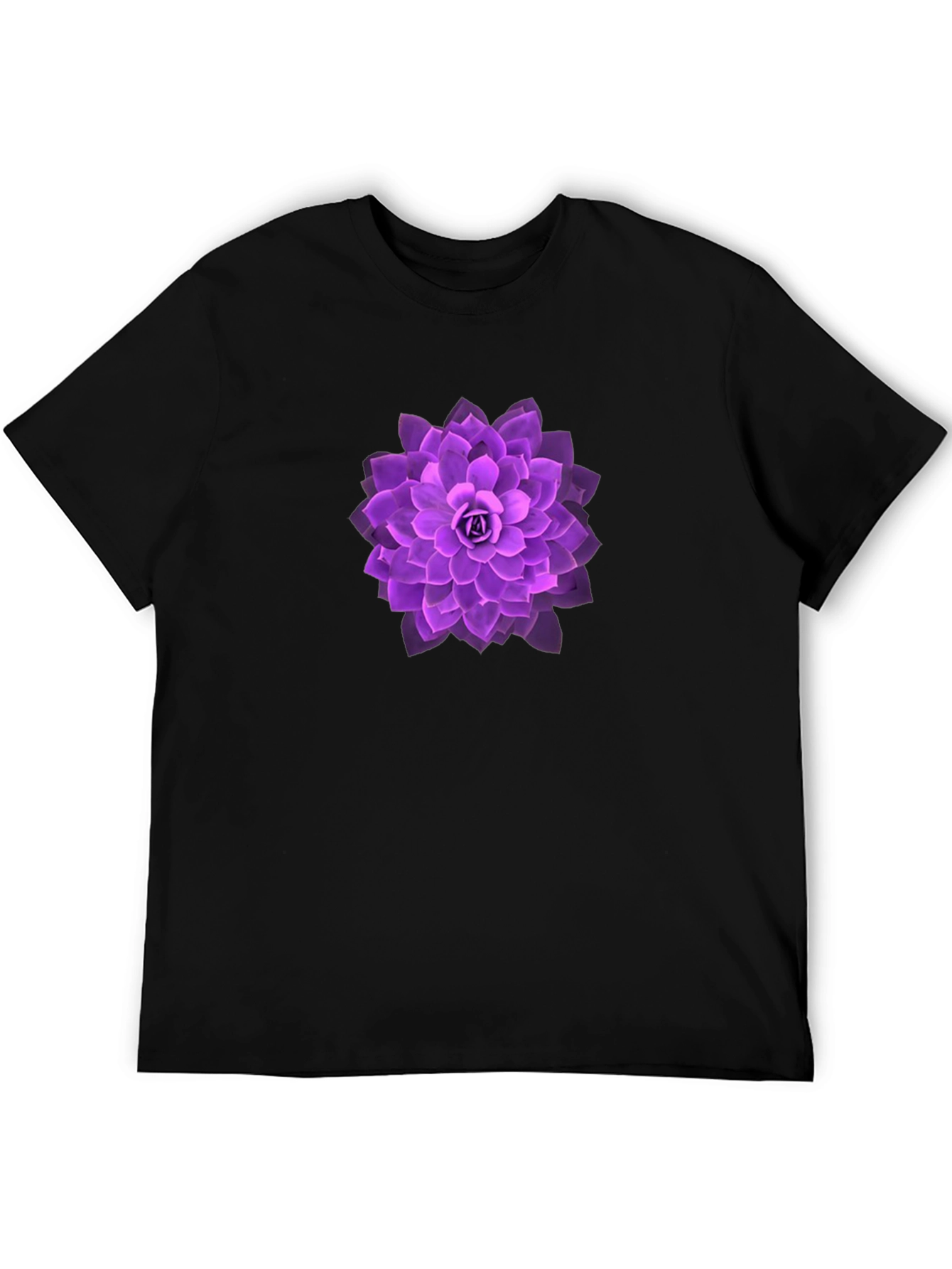 Black Purple Lotus Graphic Tee - Soft & Stylish view 5