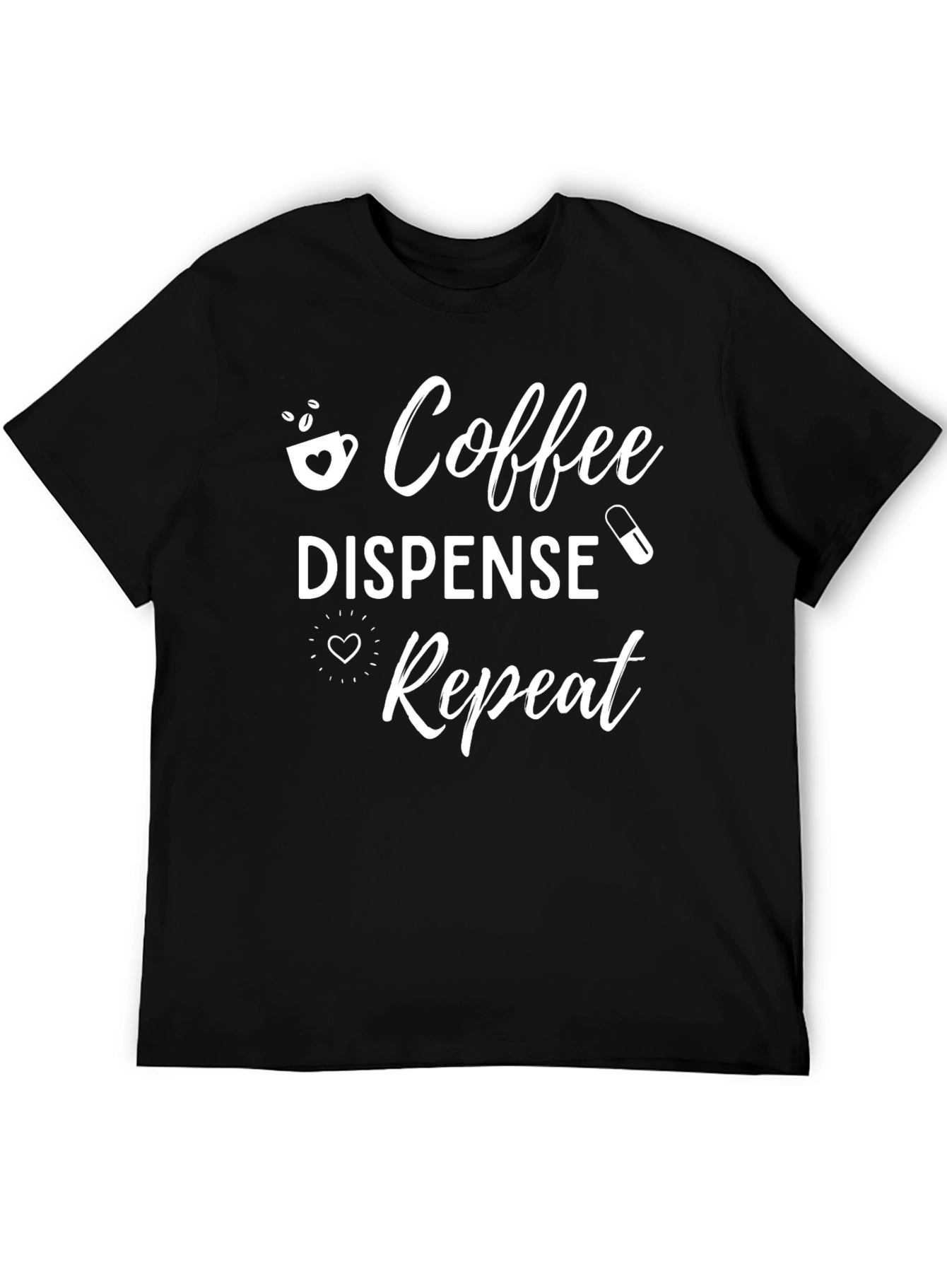 Black Coffee Dispense Repeat Graphic T-Shirt view 5