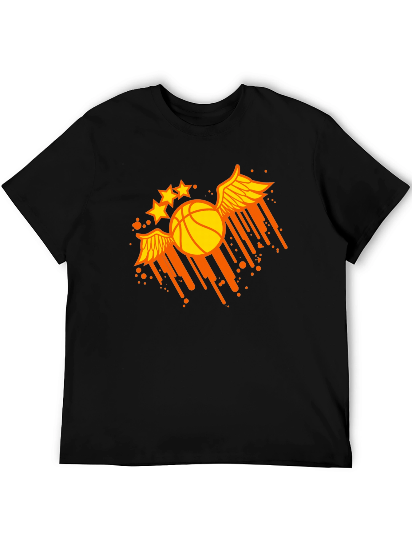 Black Winged Basketball Graphic Tee - Sporty & Stylish view 5