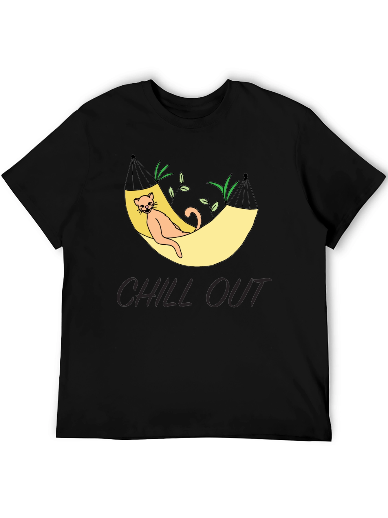 Black Chill Out Cat Hammock Graphic Tee - Relaxed Fit view 5