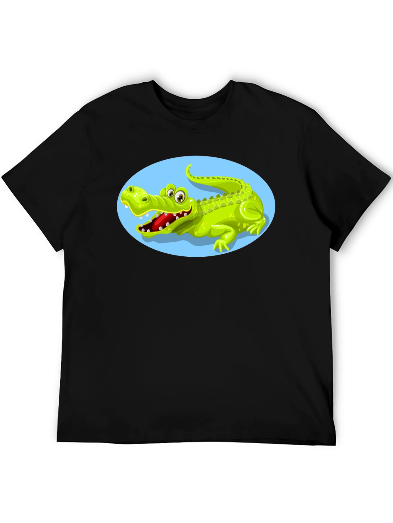 Black Cartoon Alligator Graphic Tee view 5
