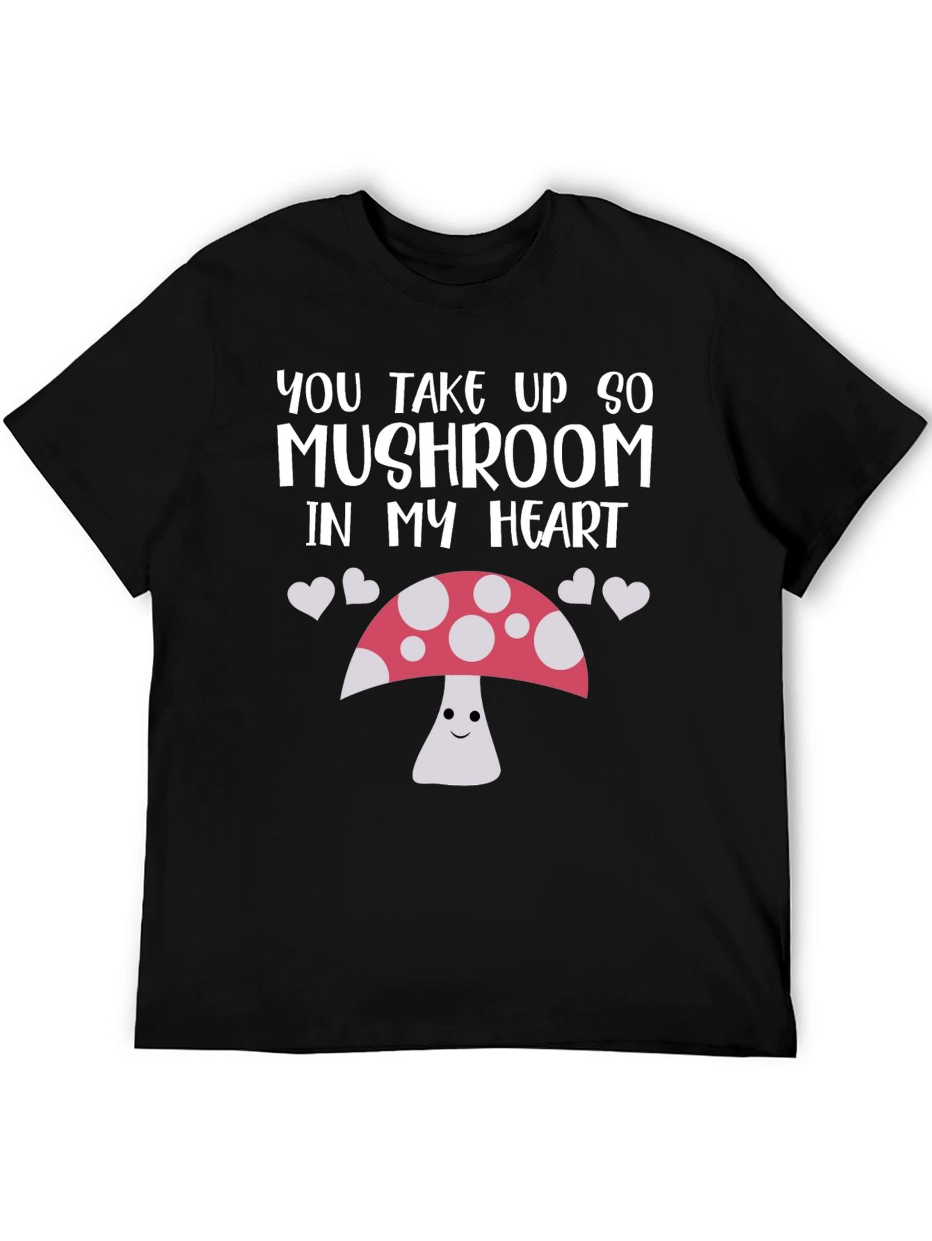 Black Mushroom Heart Graphic Tee - Cute & Funny Shirt view 5
