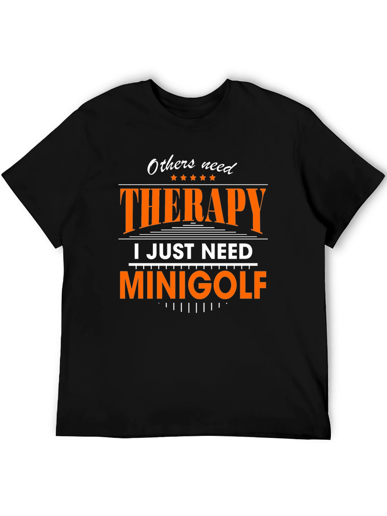 Black Therapy Minigolf T-Shirt Funny Golf Tee view 5